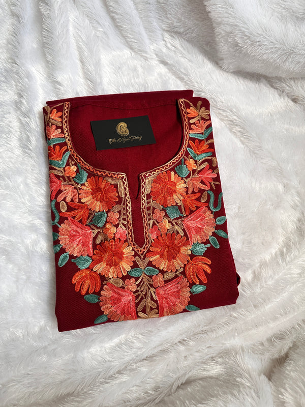 Pashmina Pheran - Maroon 2