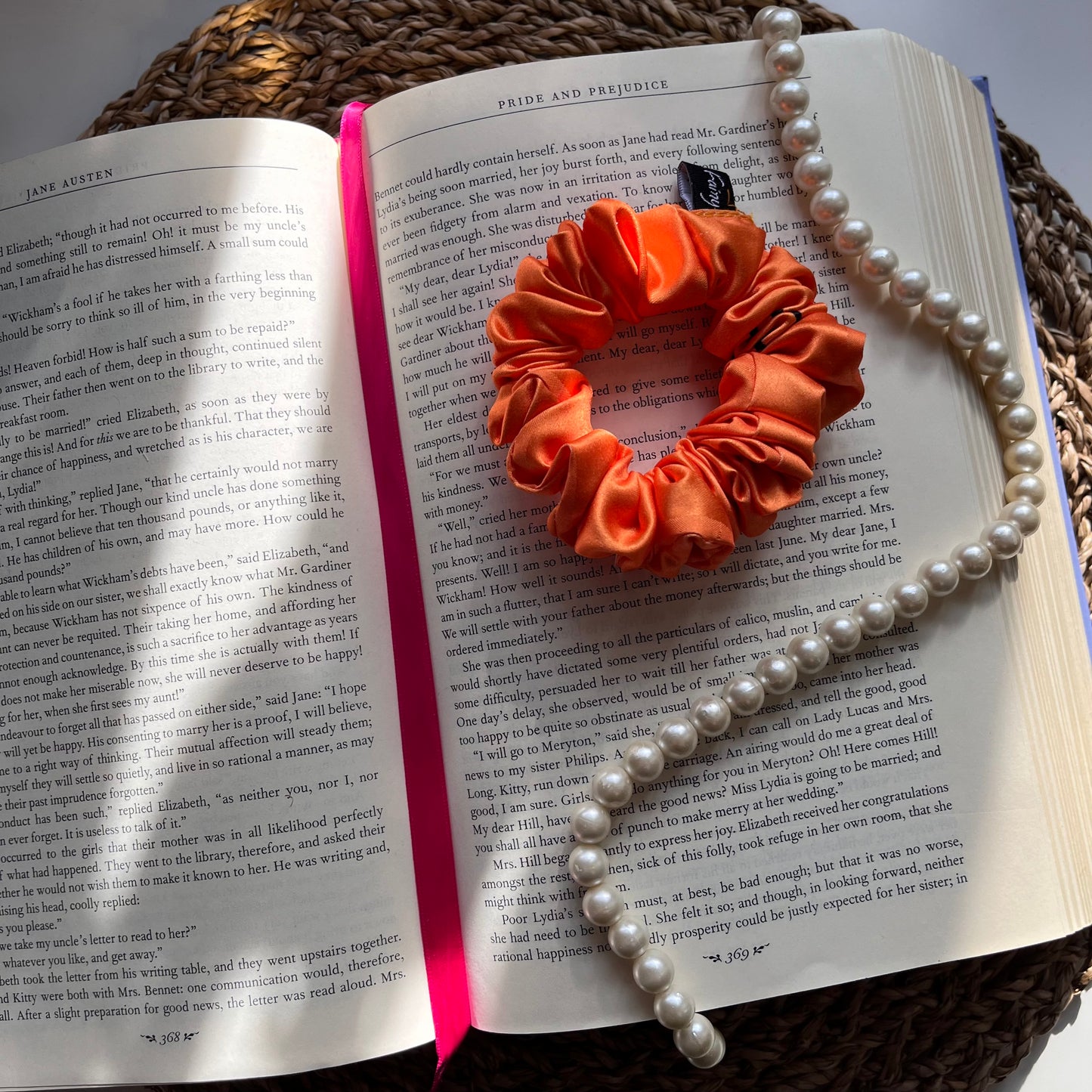 Orange Satin Scrunchie