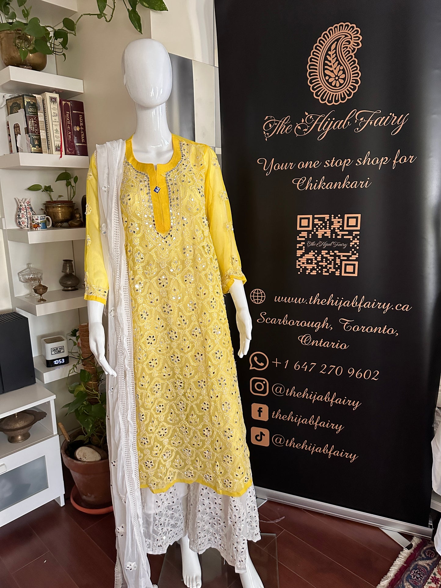 Yellow - Georgette Mirror Kurta