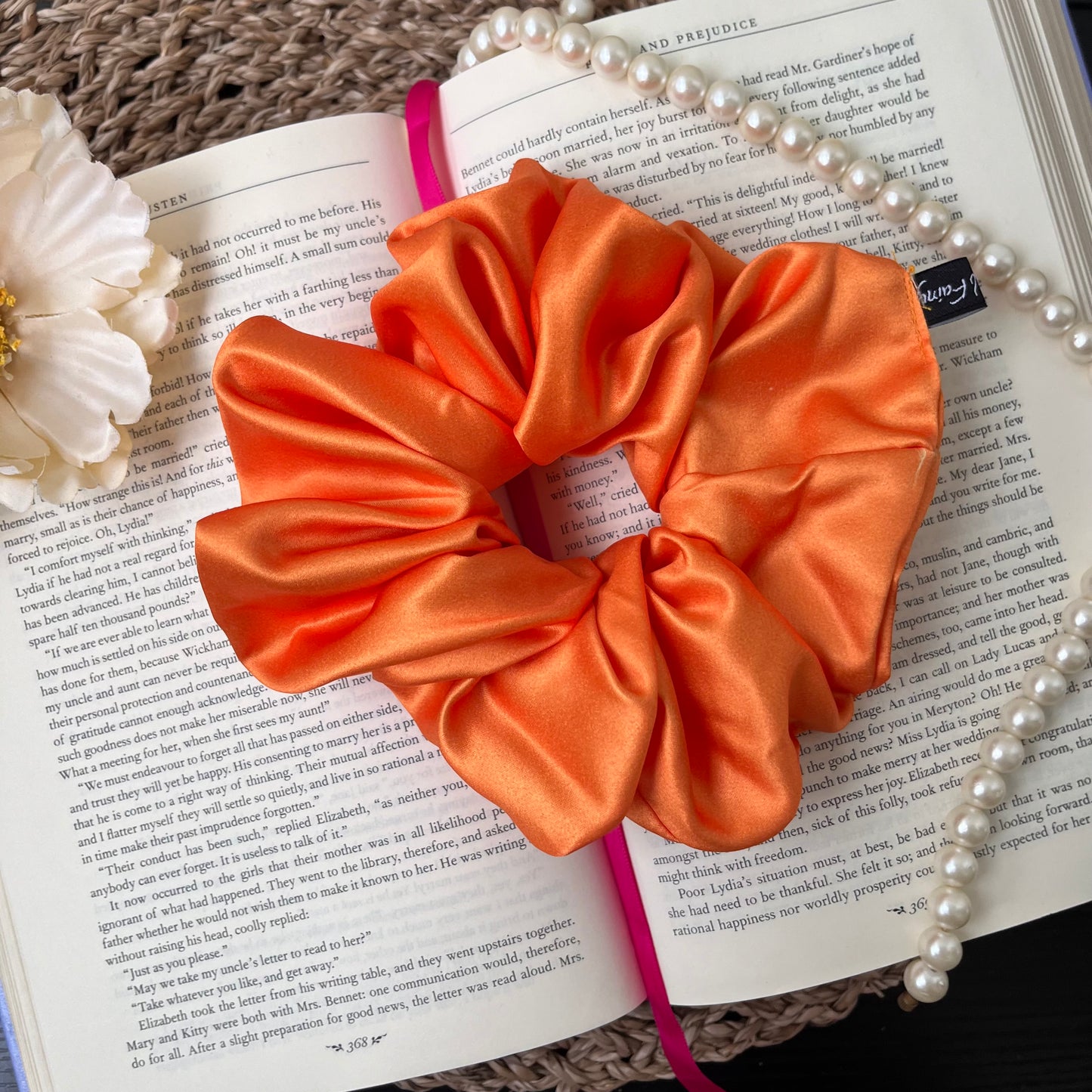 Orange Satin Scrunchie