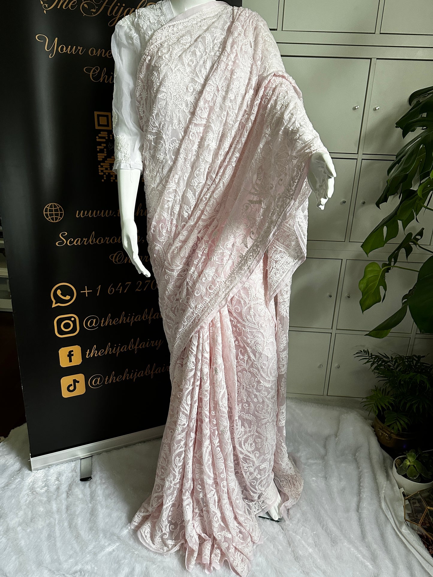 Pink - Full Jaal Saree