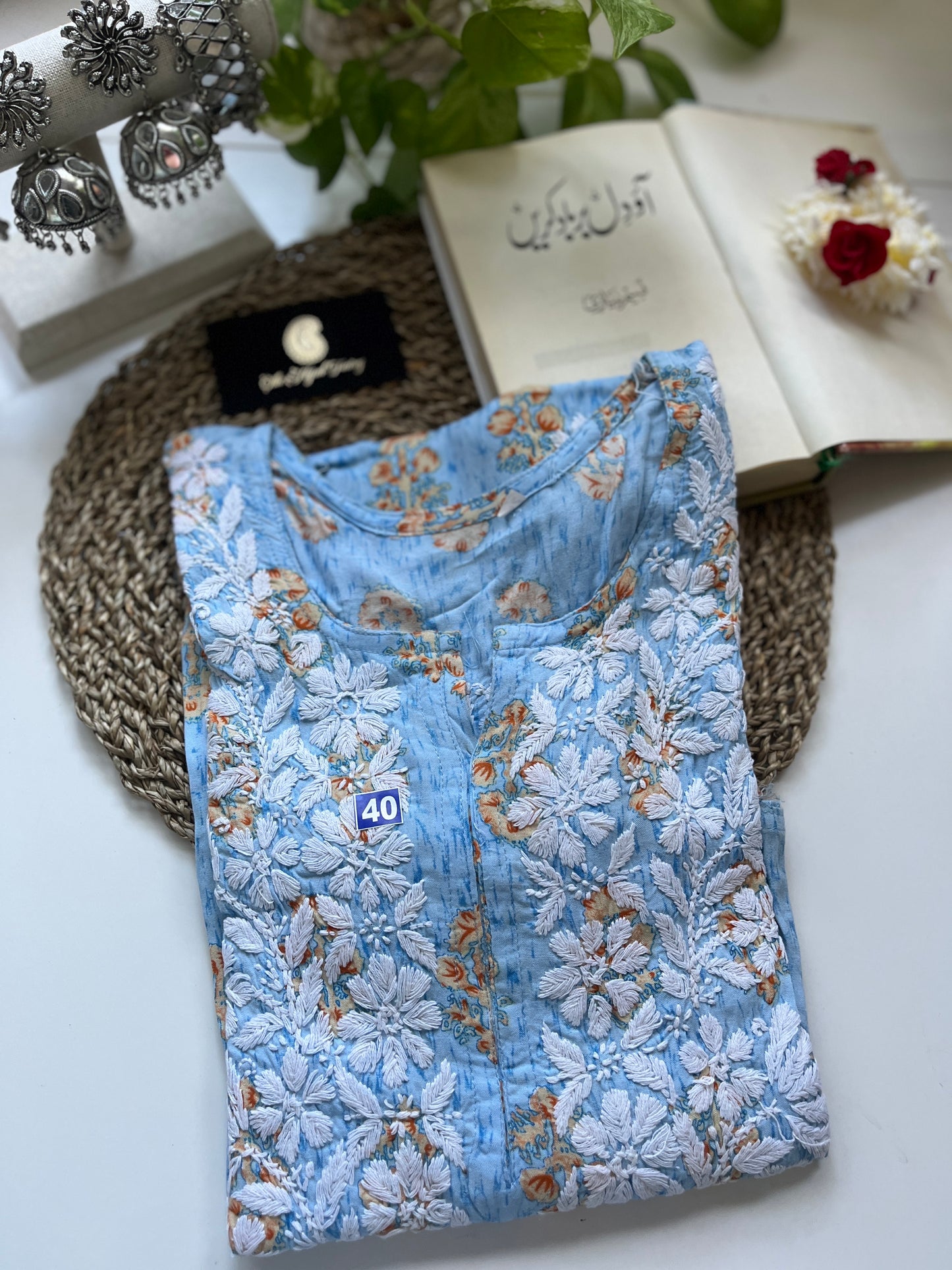 Rayon Printed Blue Kurti (design C)