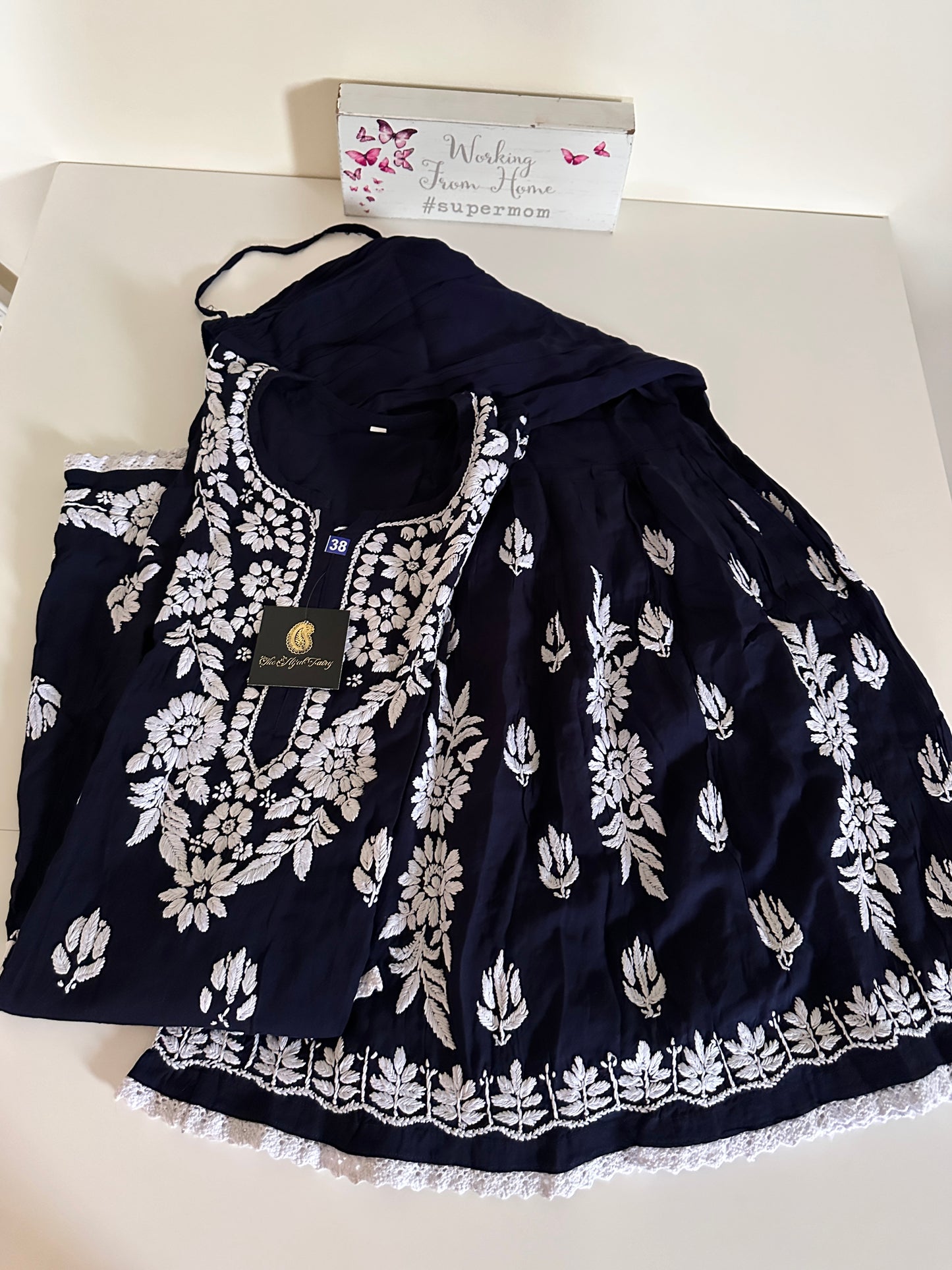 Navy Blue - Modal Gharara Set