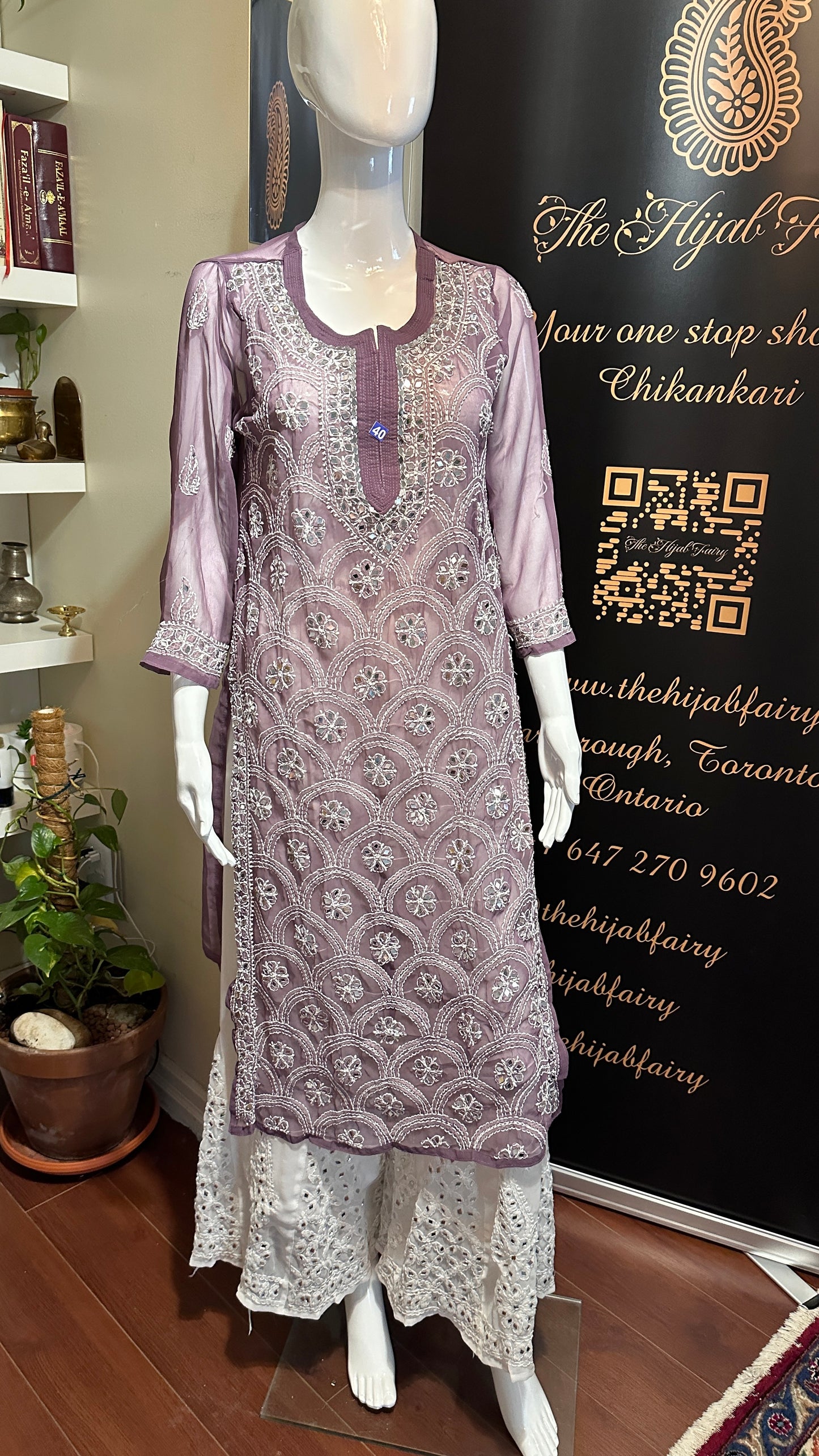 Dusty Lilac - Georgette Mirror Kurta