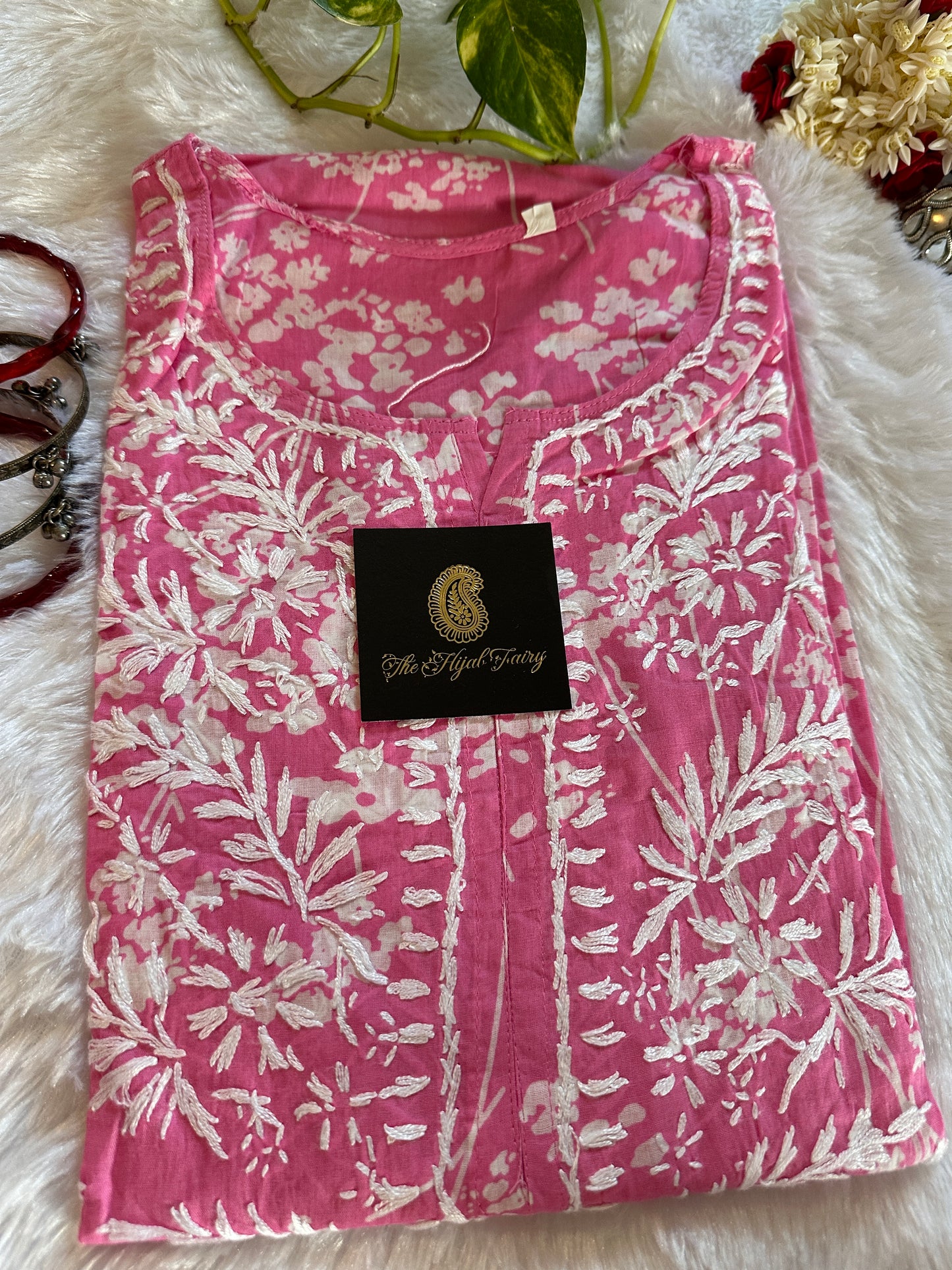 Mulmul Printed Kurti- Pink 8