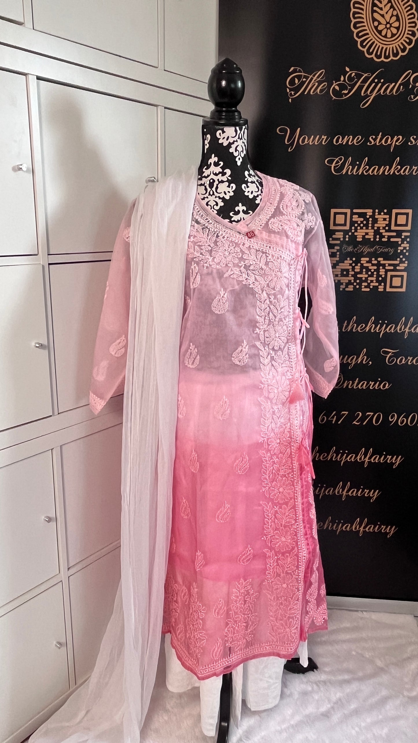 Organza Ombre Angrakha Pink