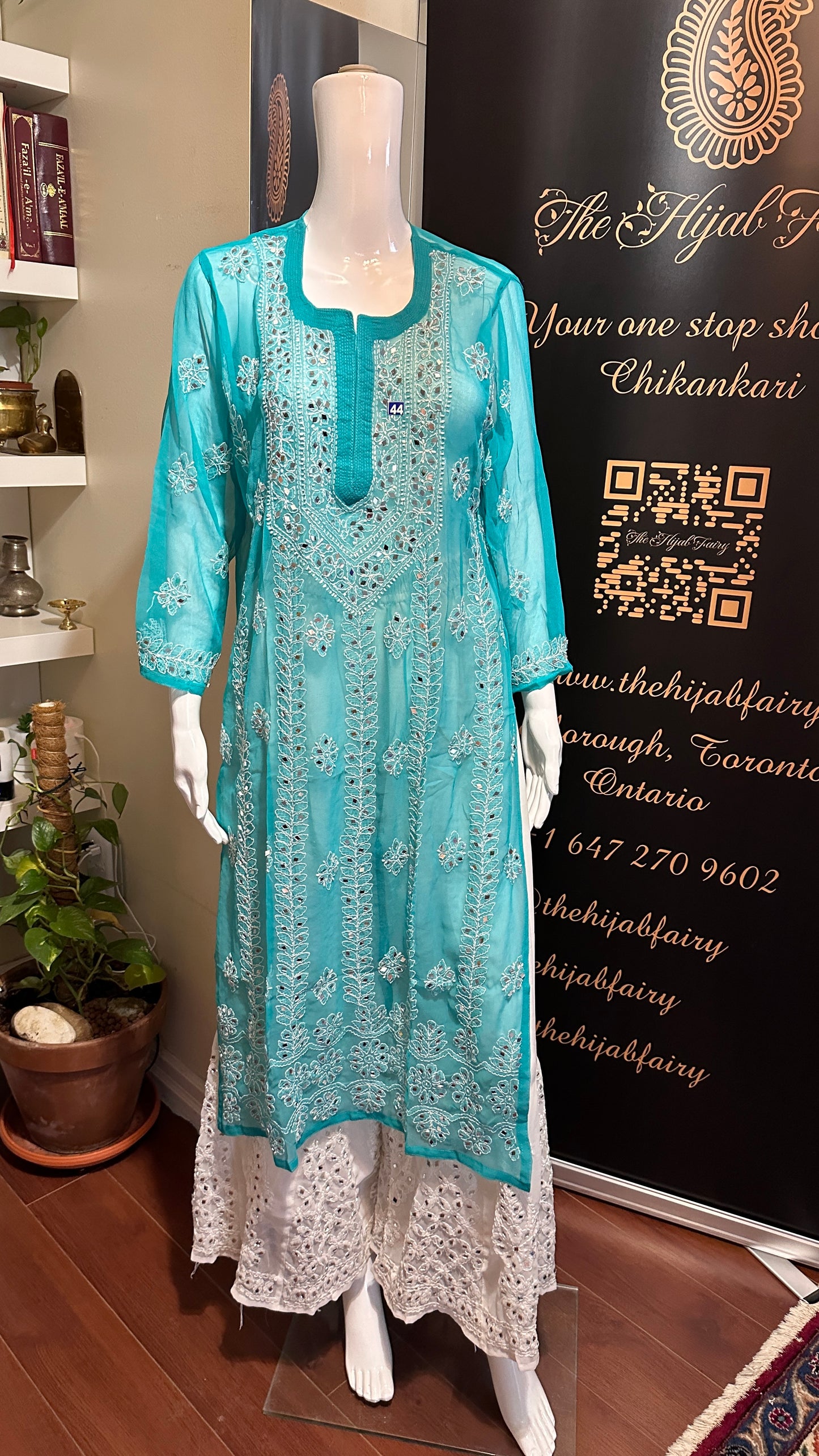 Drama Green - Georgette Mirror Kurta