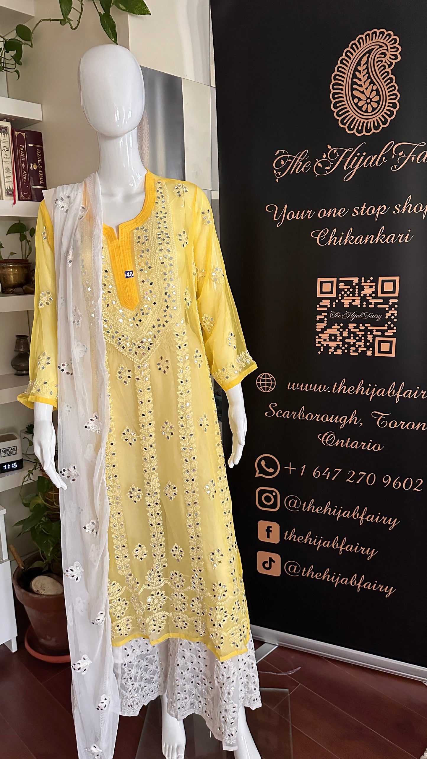 Yellow - Georgette Mirror Kurta