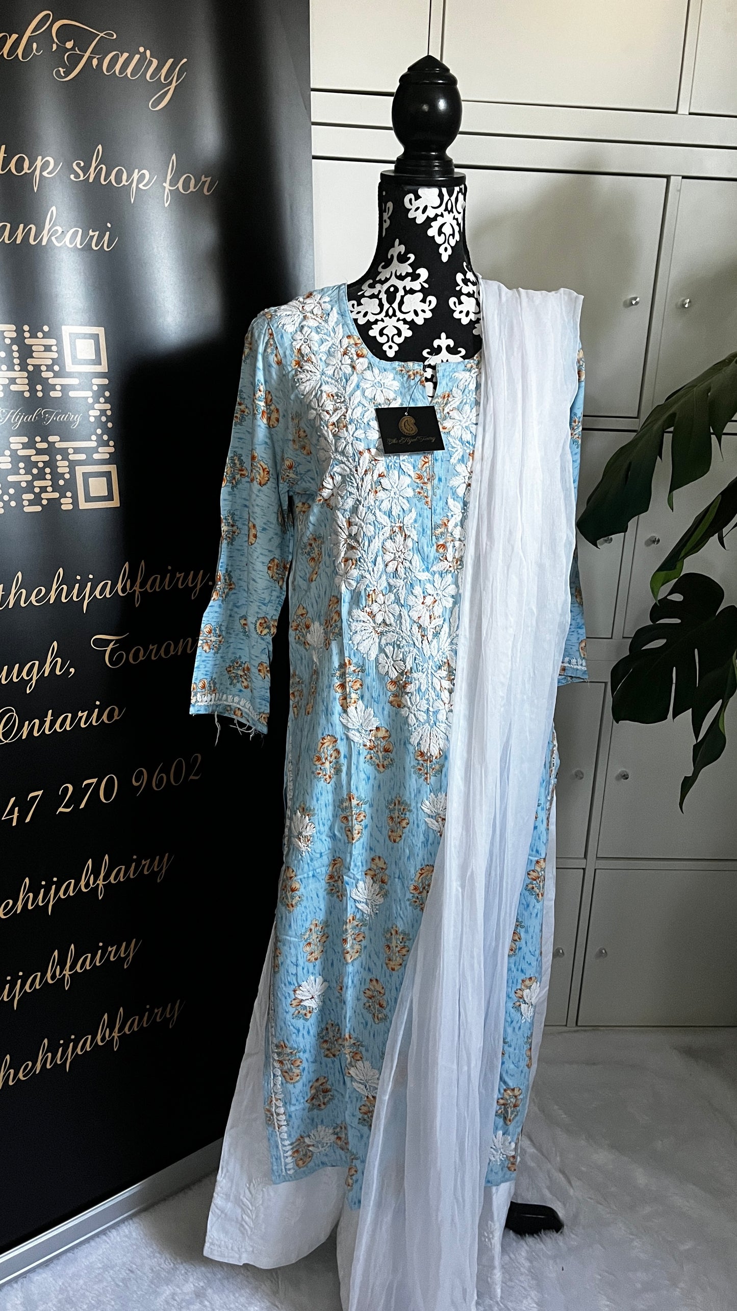 Rayon Printed Blue Kurti (design C)