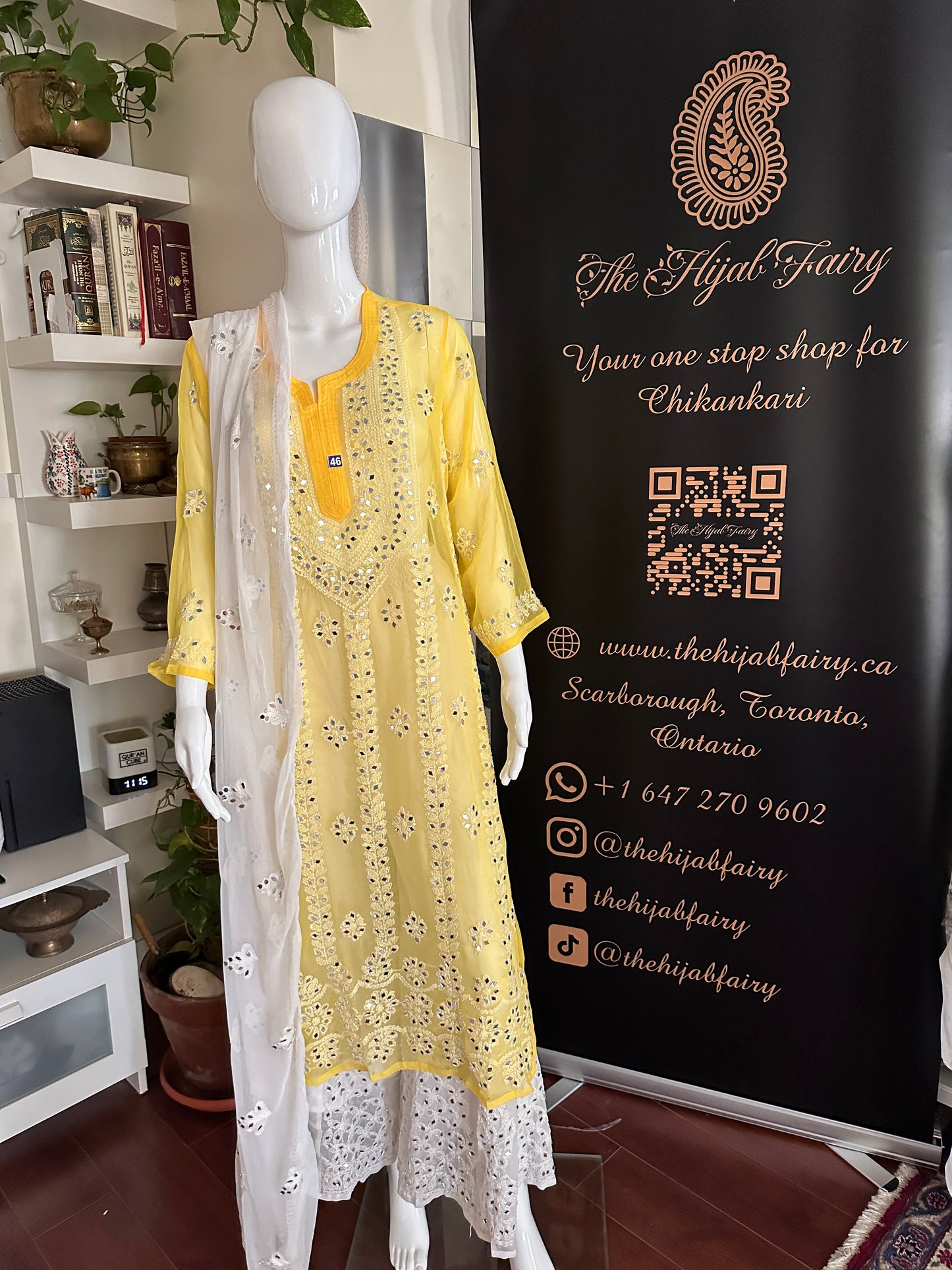 Yellow - Georgette Mirror Kurta