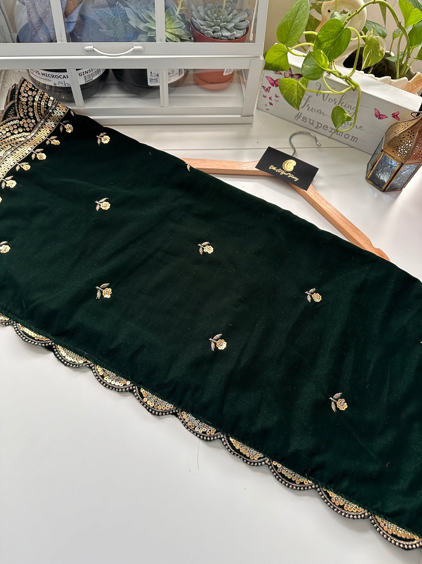 Green Velvet Shawl