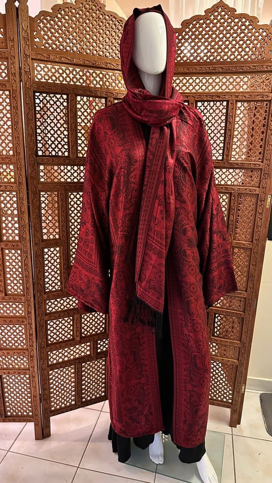 Pashmina Abaya - Maroon 3