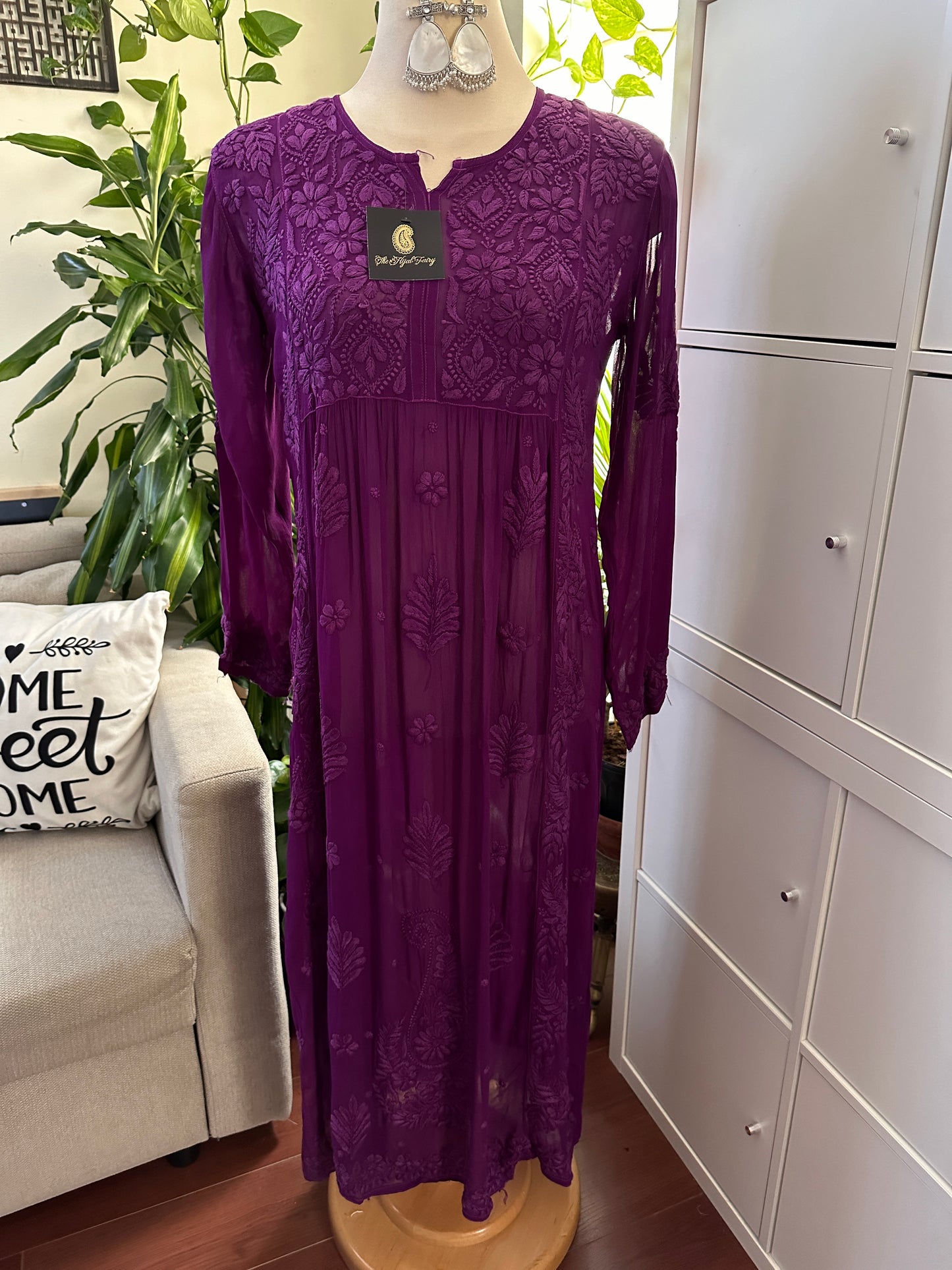 Purple - Premium Viscose Nyra Cut Kurti