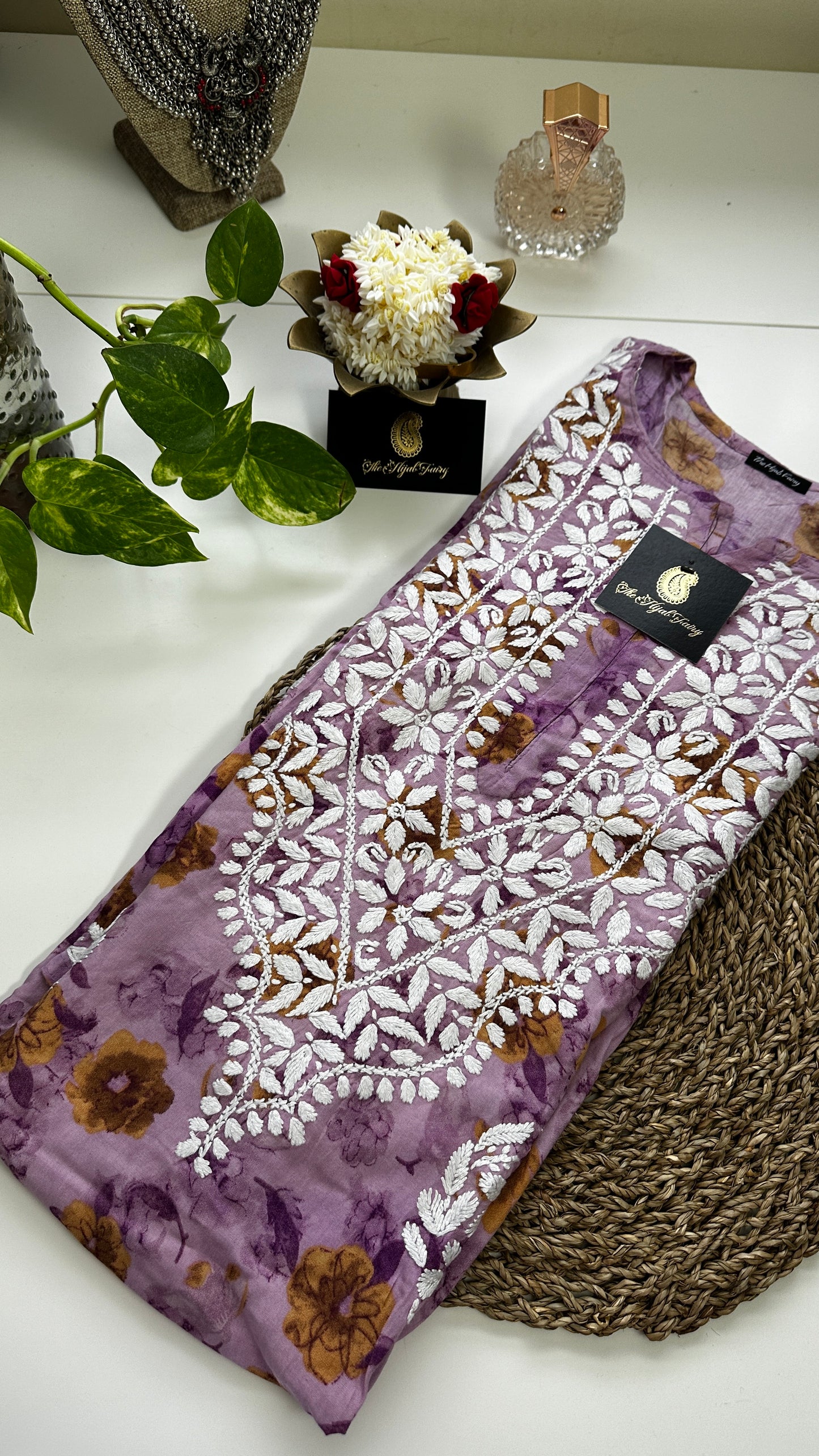 Rayon Printed Lavender Kurti (design A)