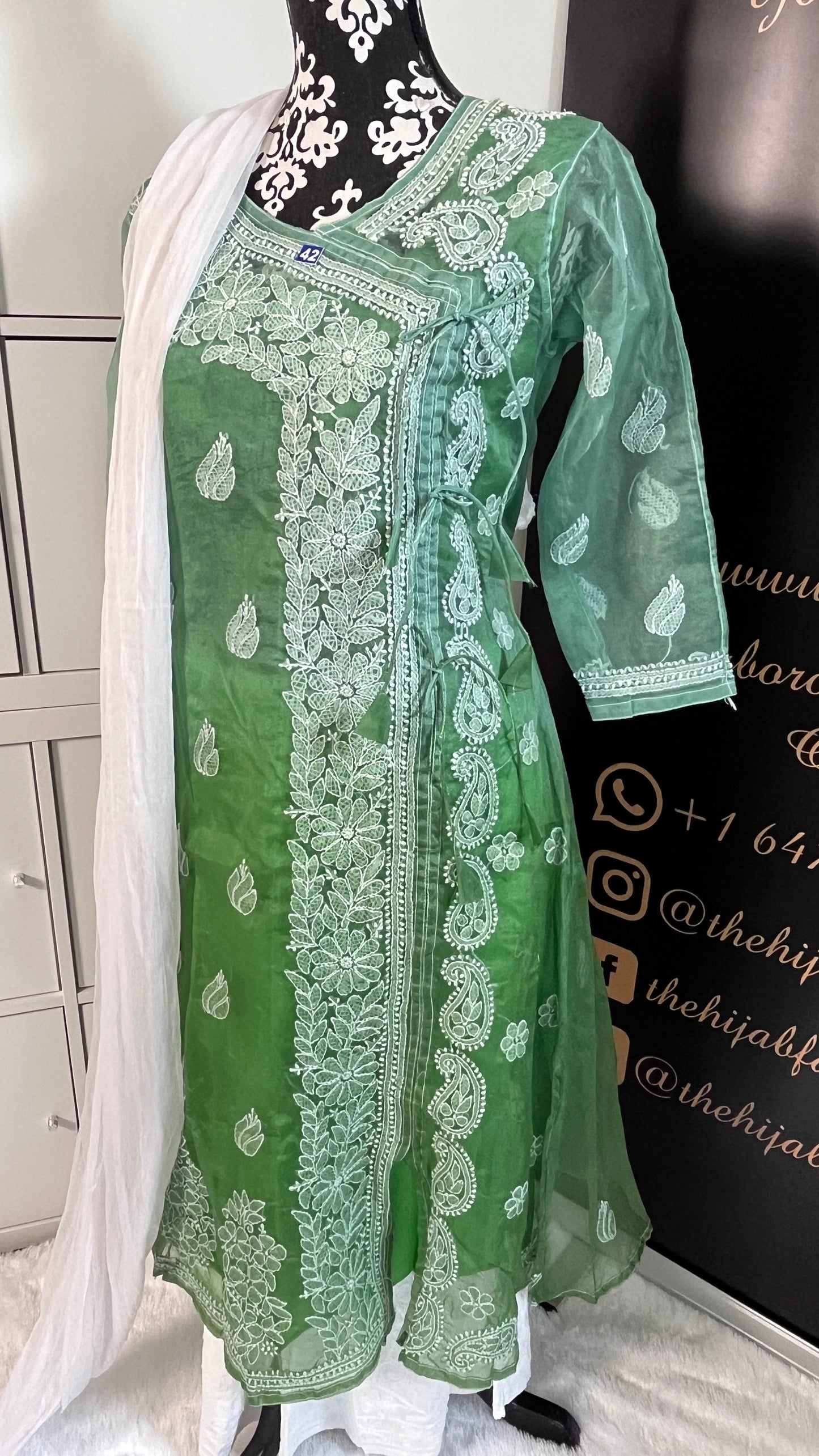 Organza Ombre Angrakha Vert