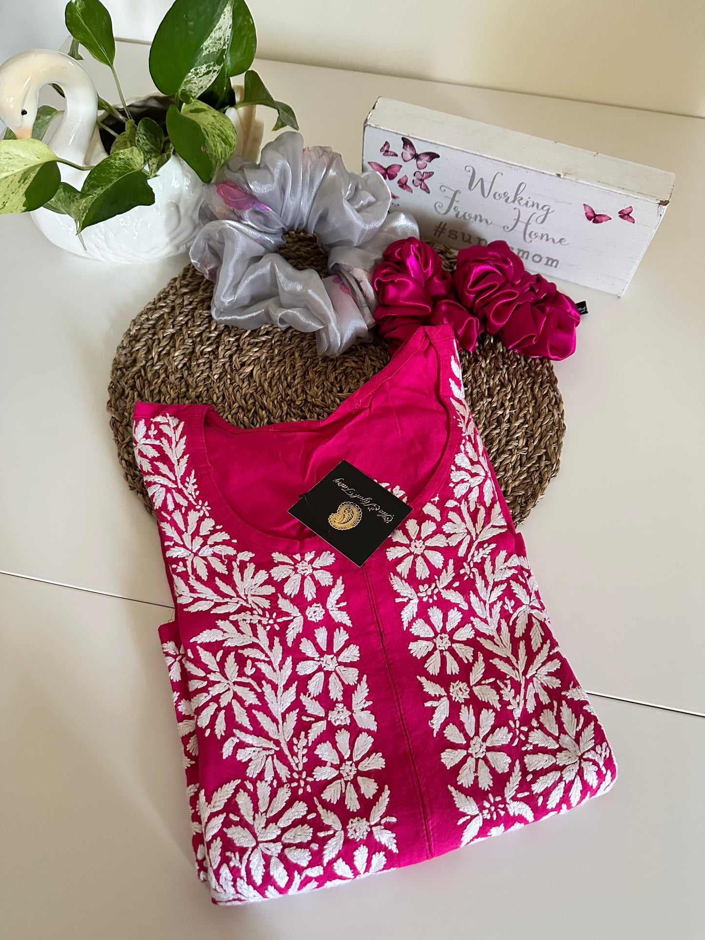 Hot Pink - Modal Straight Kurta