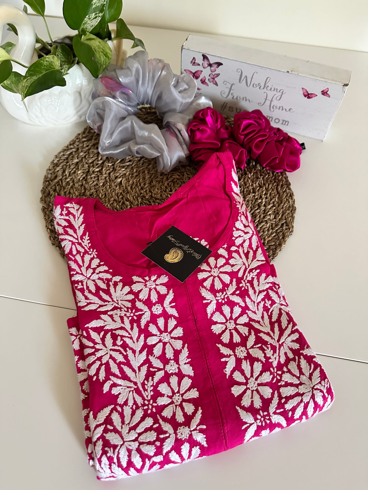Hot Pink - Modal Straight Kurta