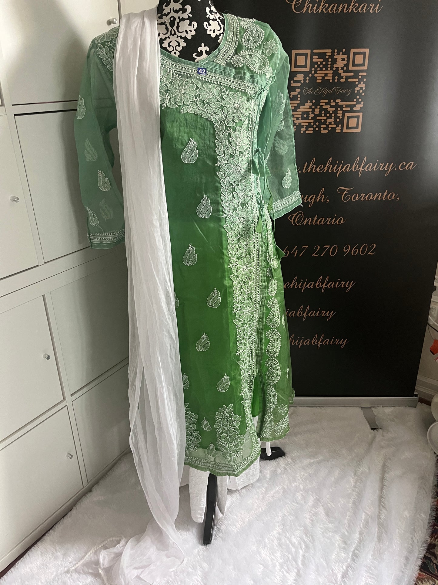 Organza Ombre Angrakha Green