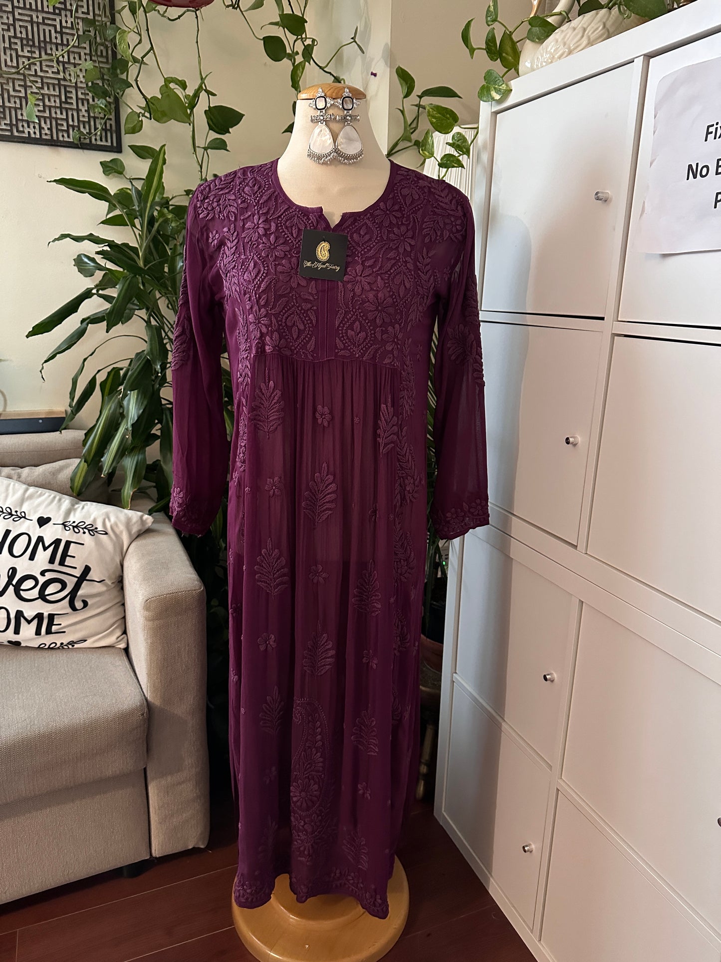 Deep Purple - Premium Viscose Nyra Cut Kurti