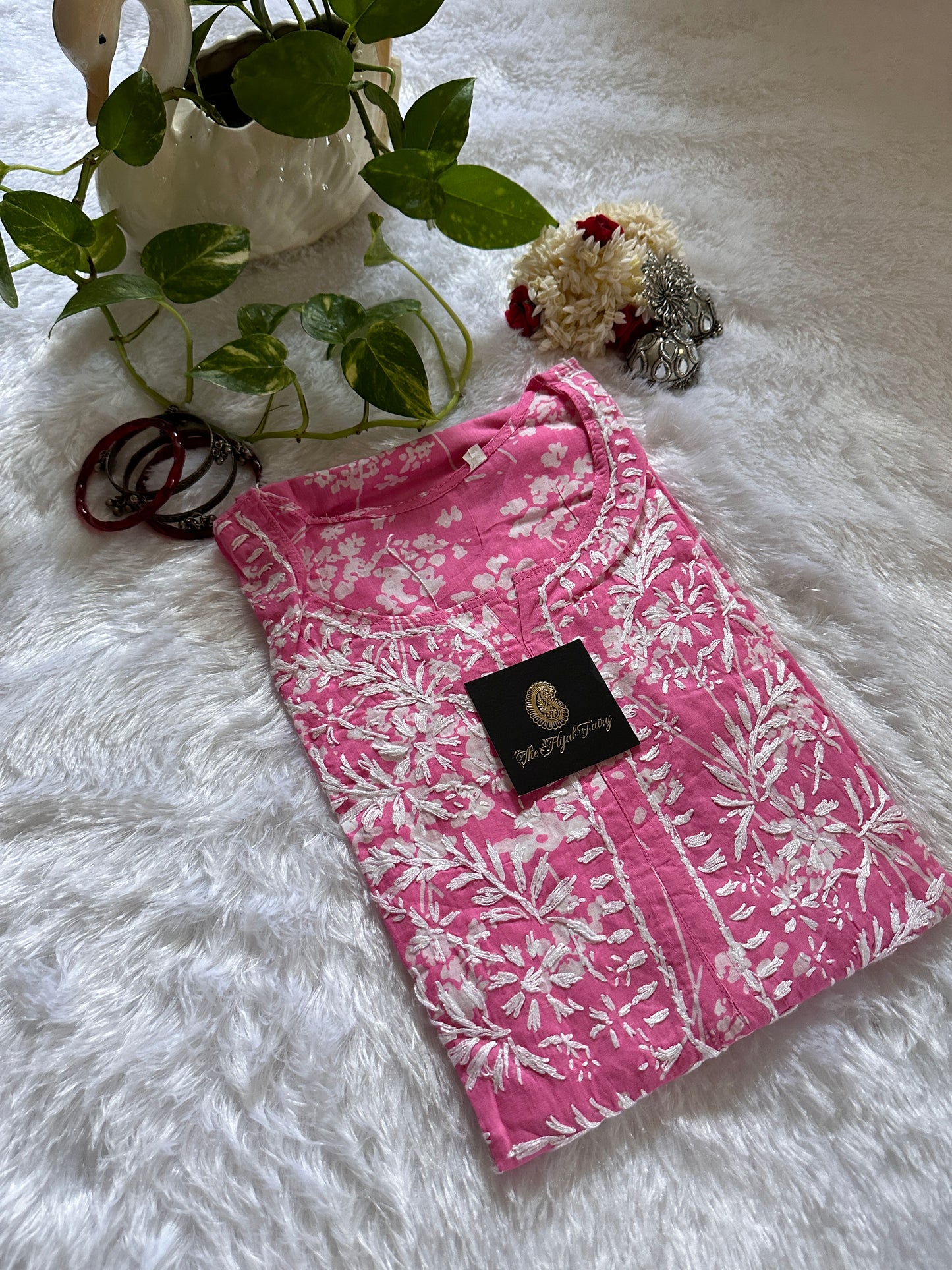 Mulmul Printed Kurti- Pink 8