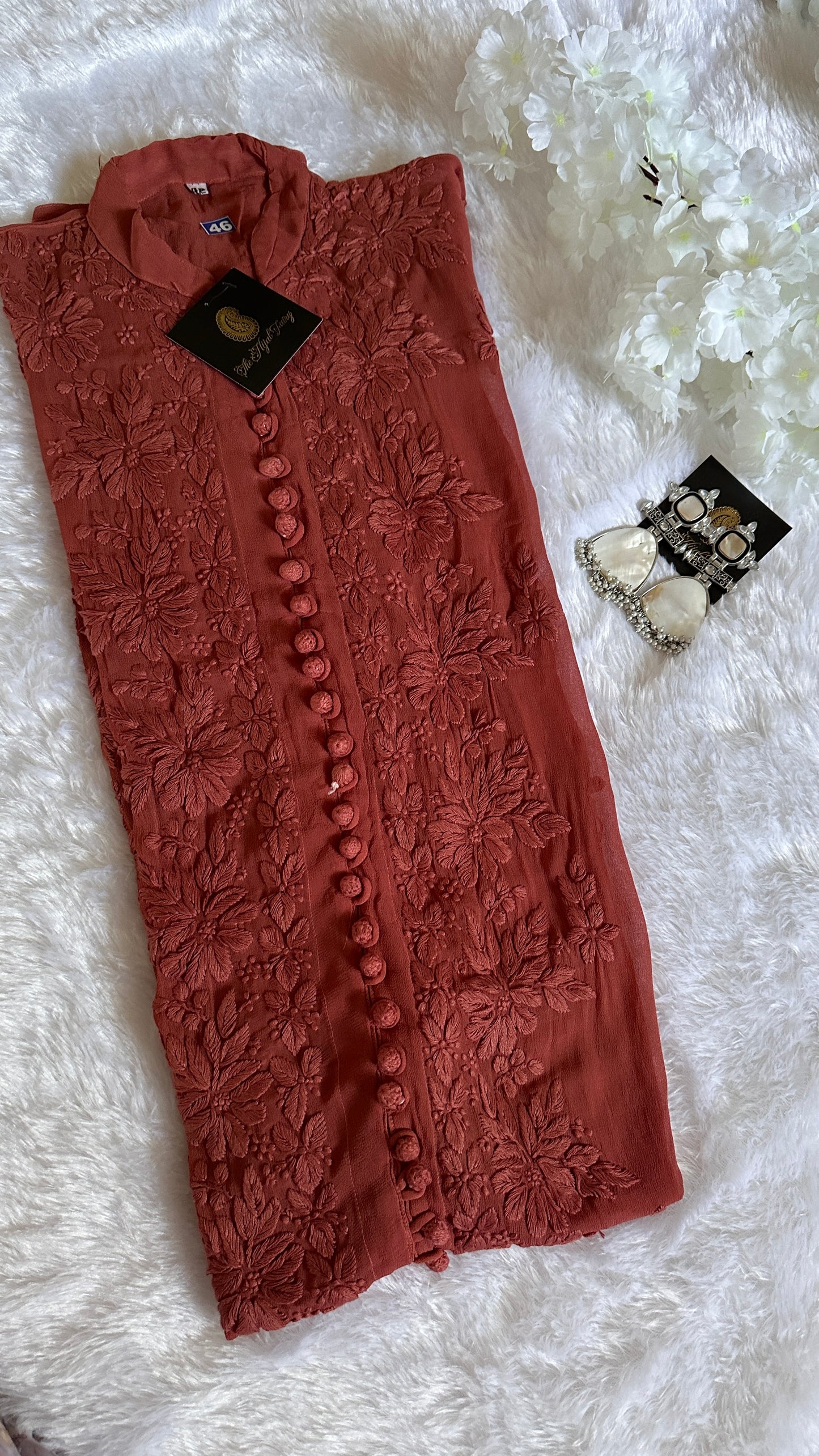 Cinnamon - Viscose Kurti - Sherwani Style