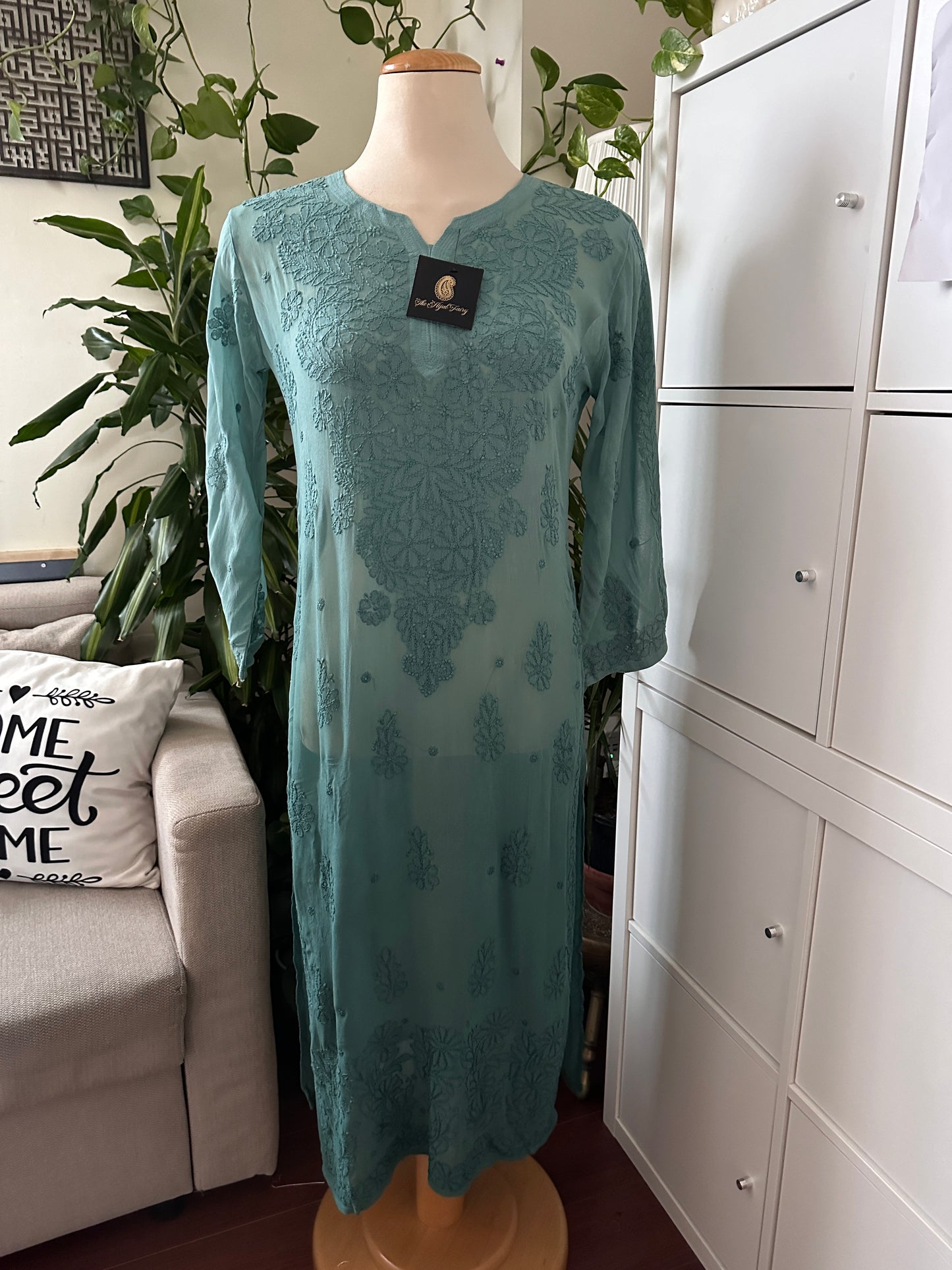 Jade Blue Ombré - Premium Viscose Kurti