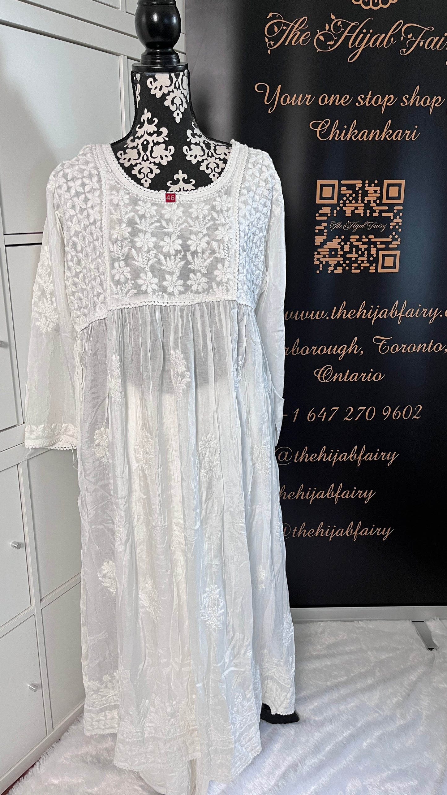 Blanc - Robe en mousseline