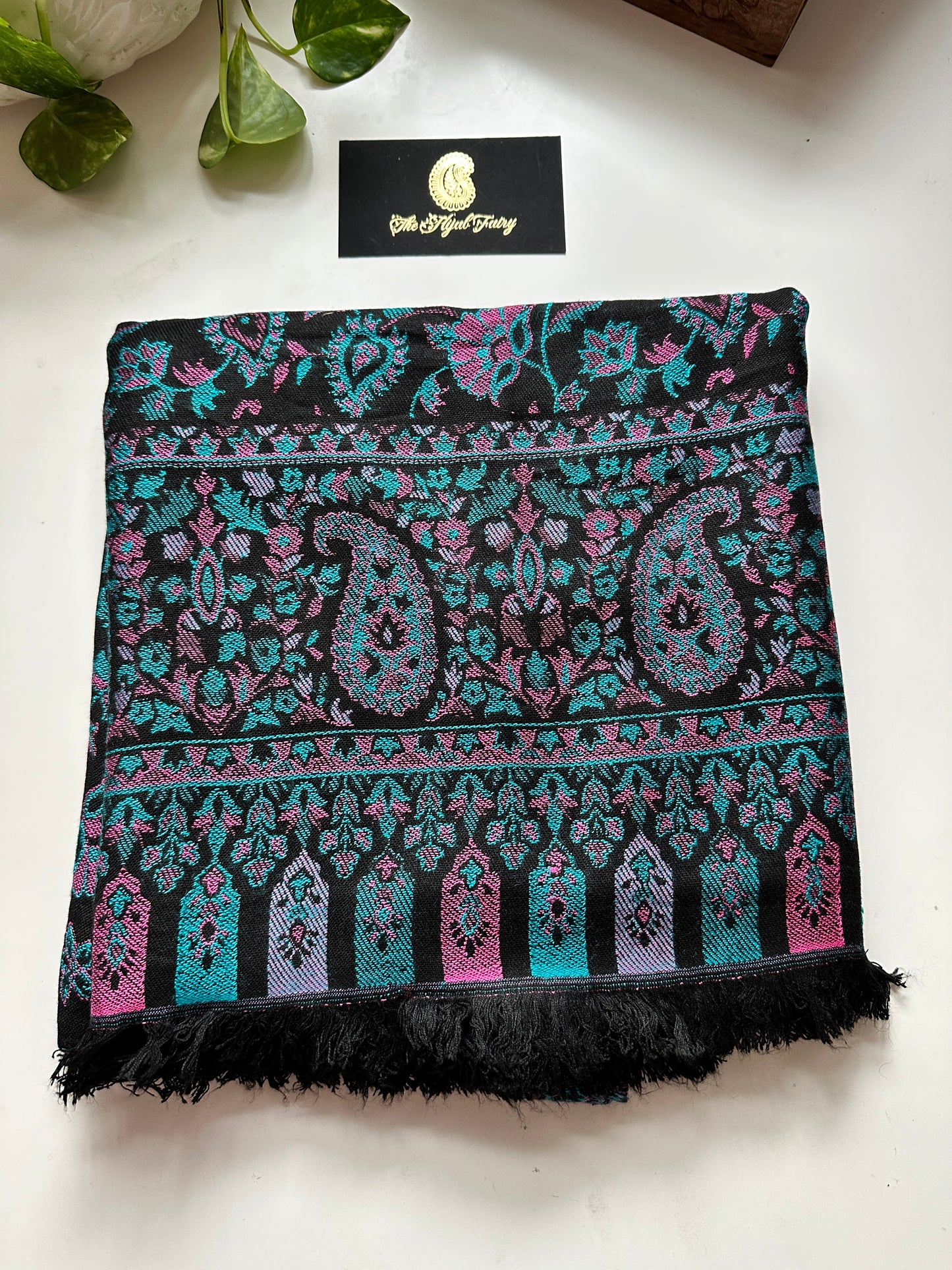 Black - Pashmina Kani Stole