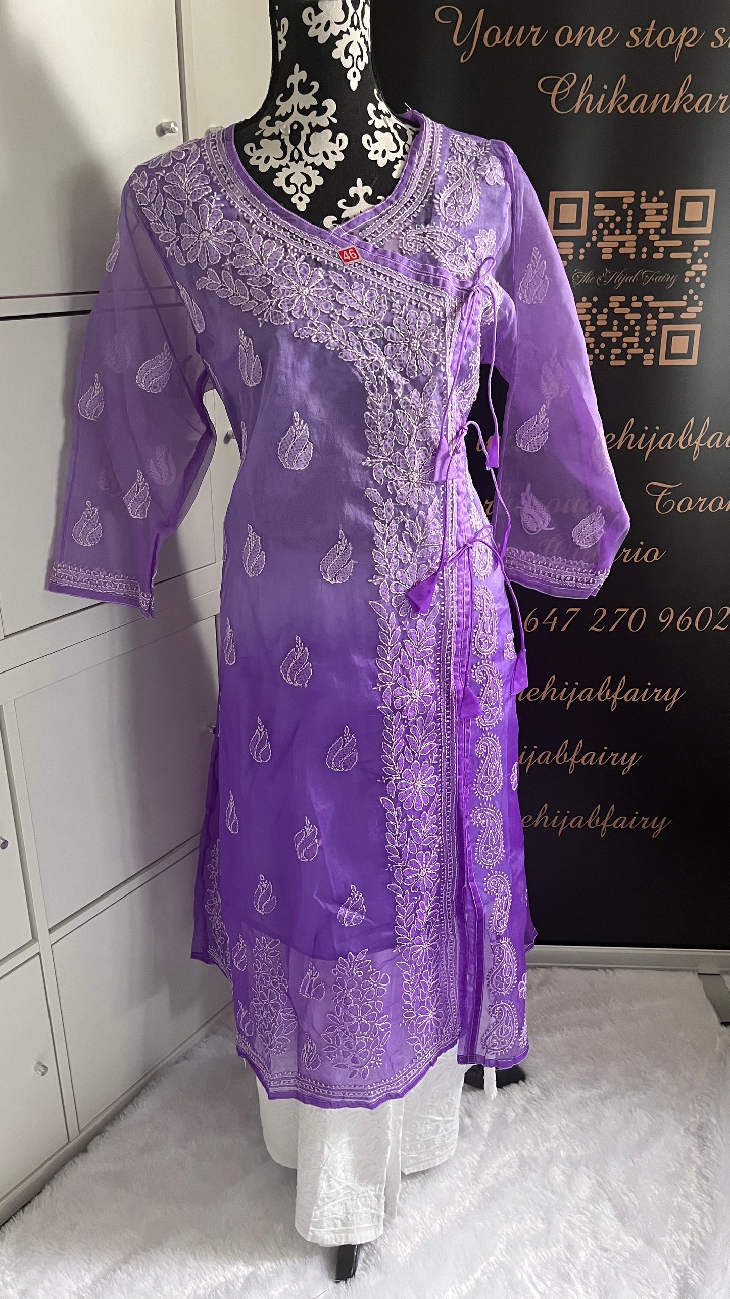 Organza Ombre Angrakha Purple