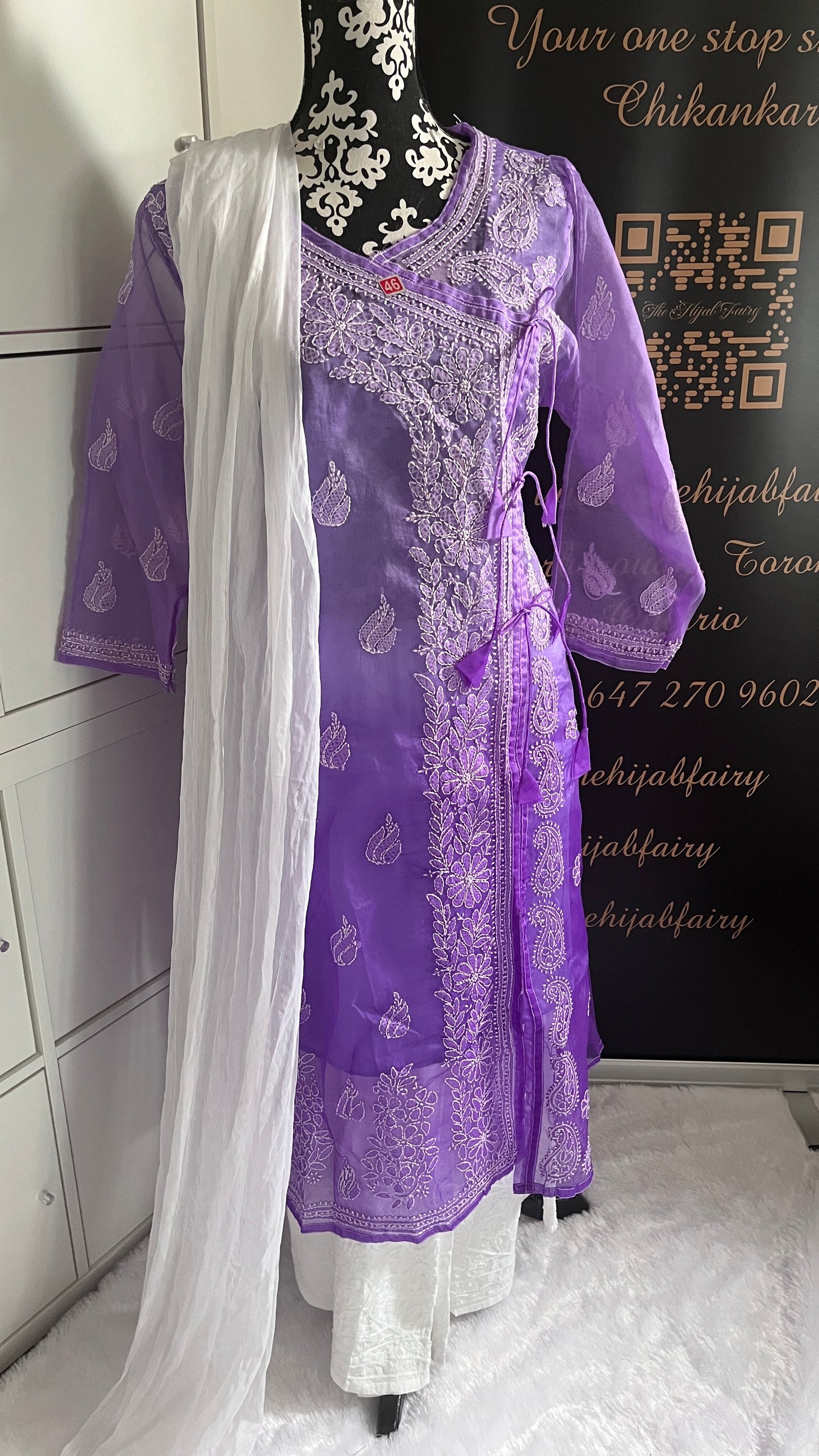 Organza Ombre Angrakha Purple