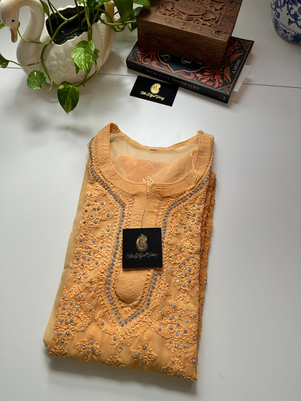 Georgette Stone Kurta- Mango