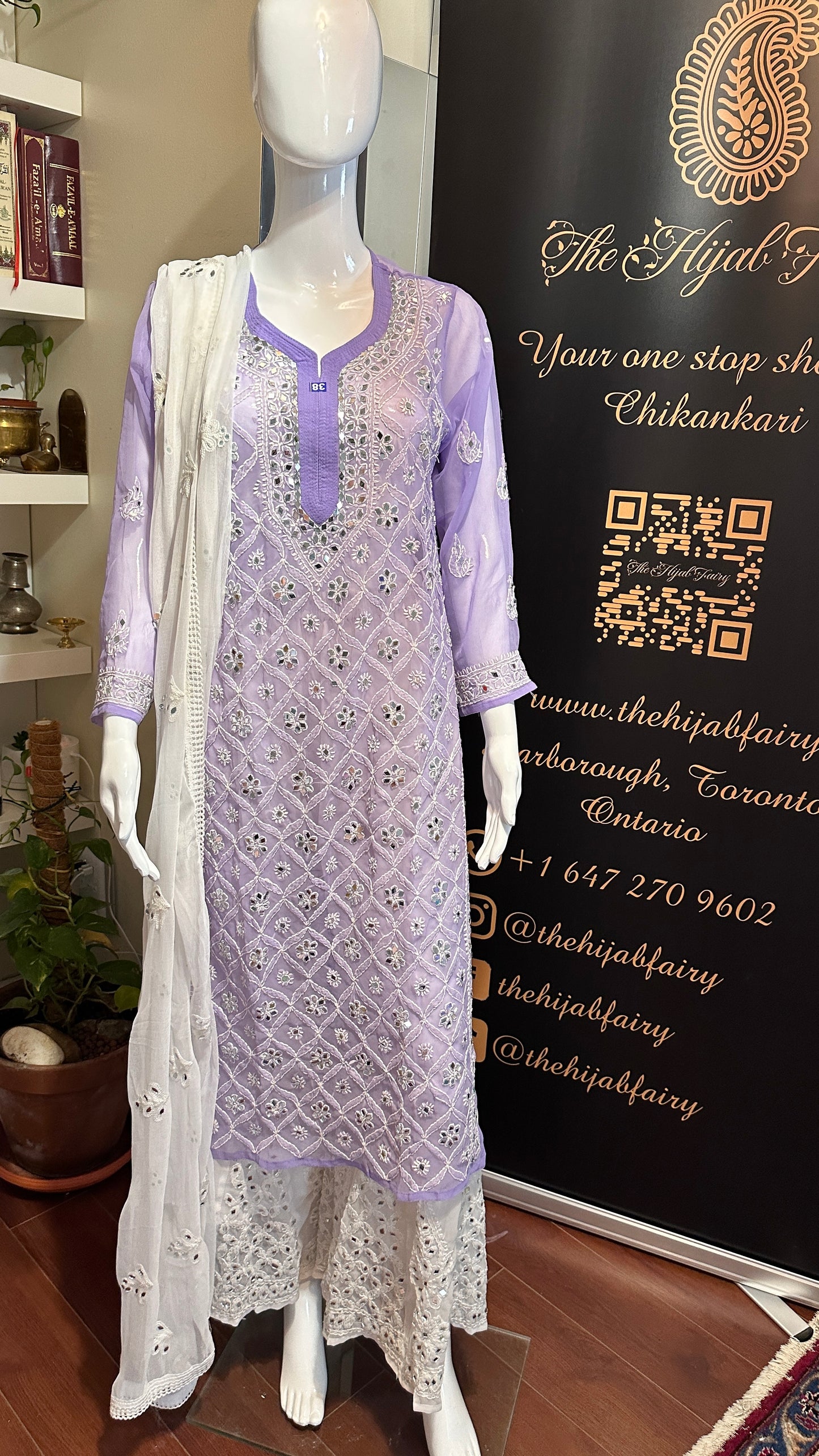 Lavender - Georgette Mirror Kurta