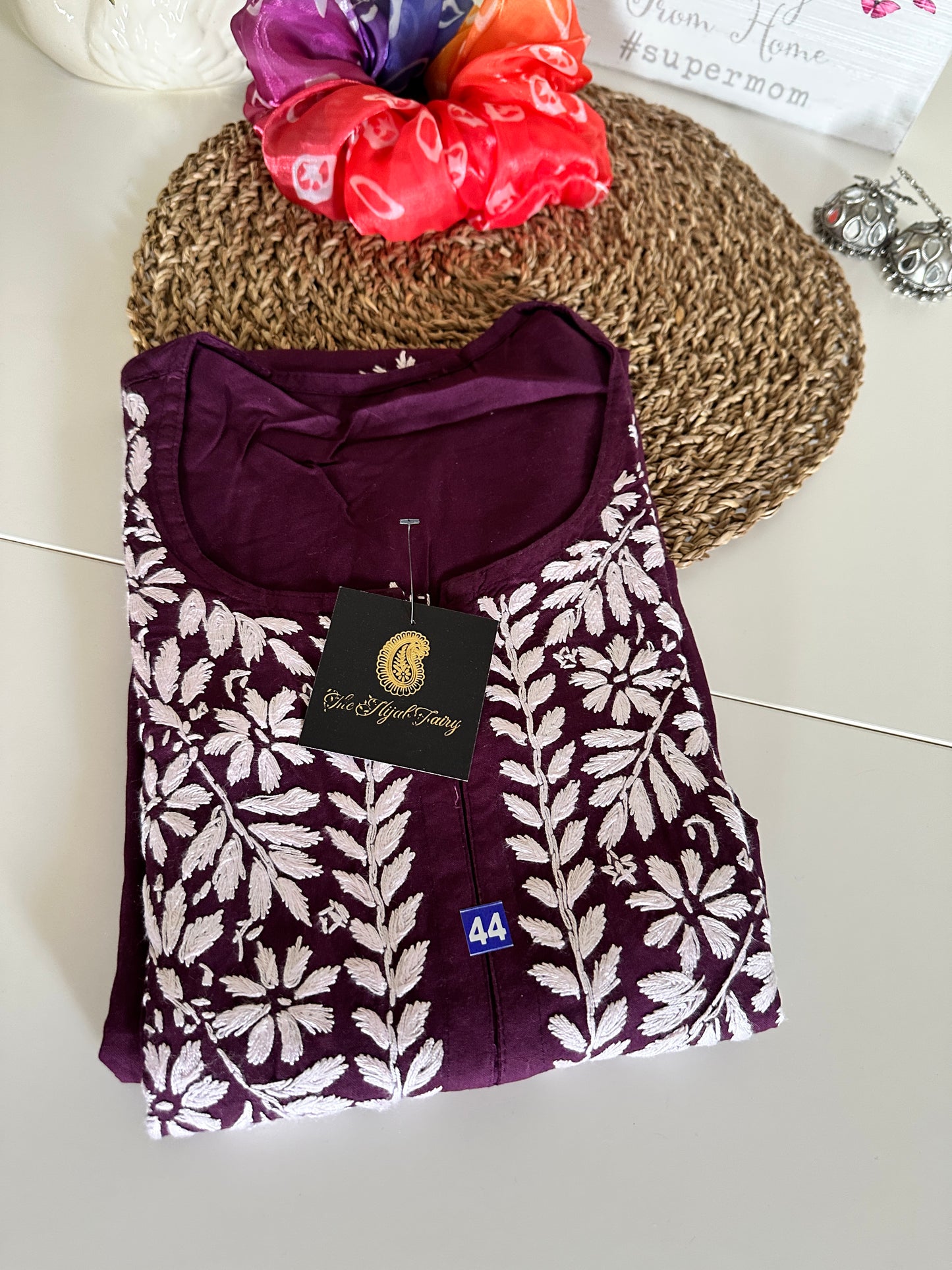 Dark Wine - Modal Straight Kurta