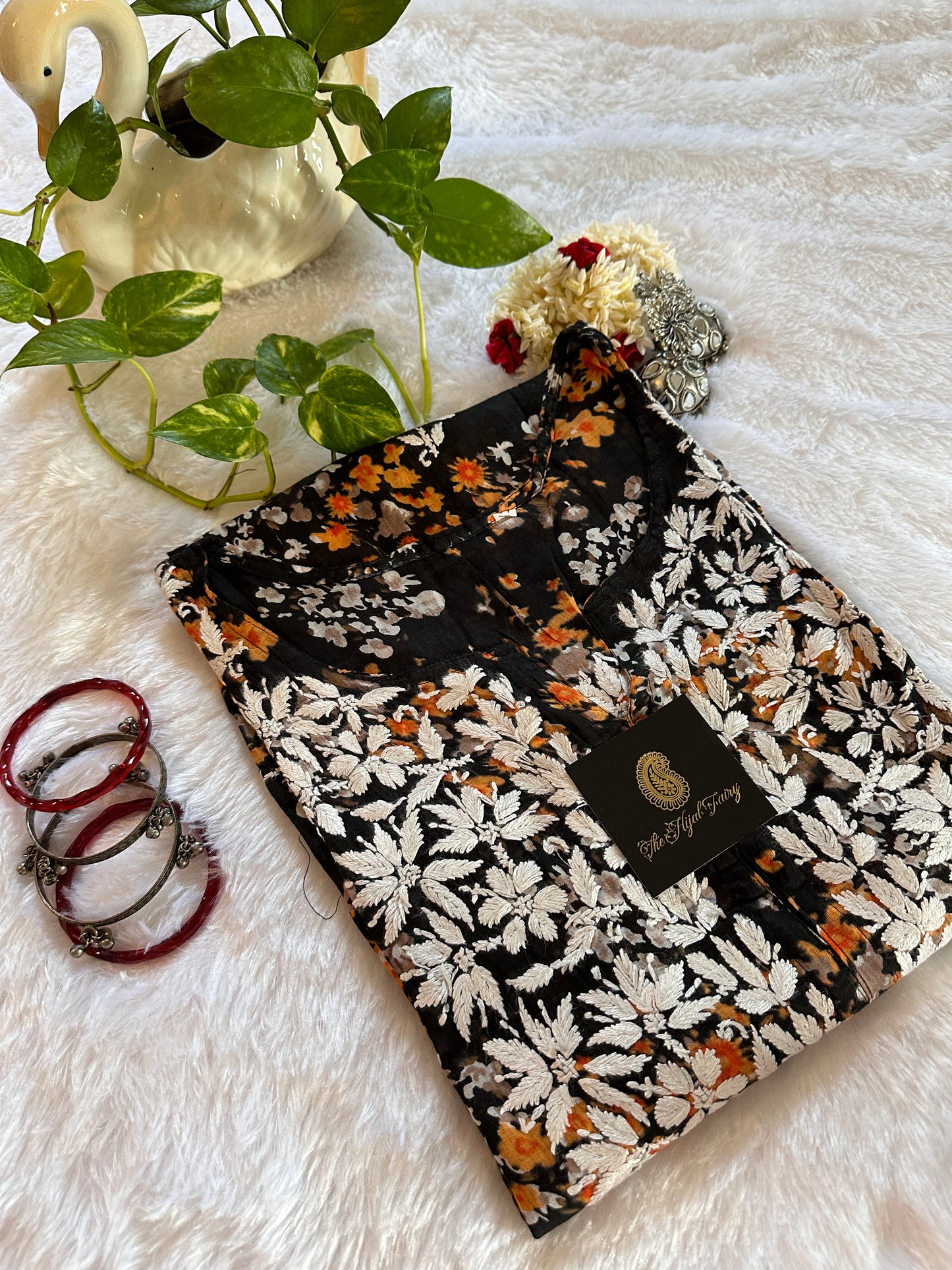 Mulmul Printed Kurti- Black 3