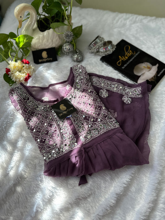 Dusty Lilac - Georgette Mirror Short Kurta