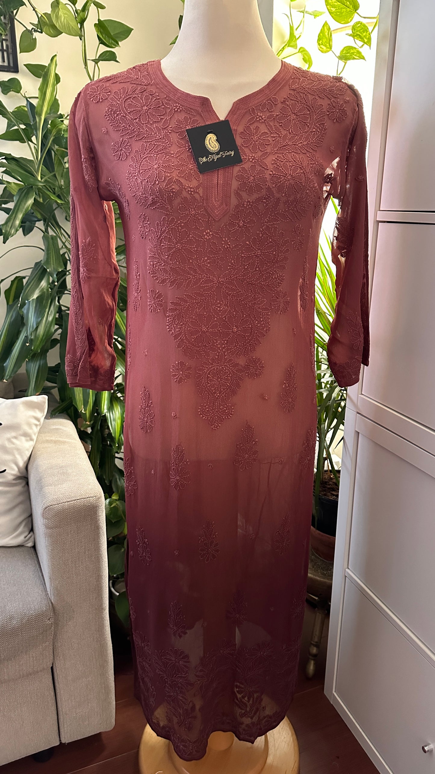 Amber Brown Ombré - Premium Viscose Kurti