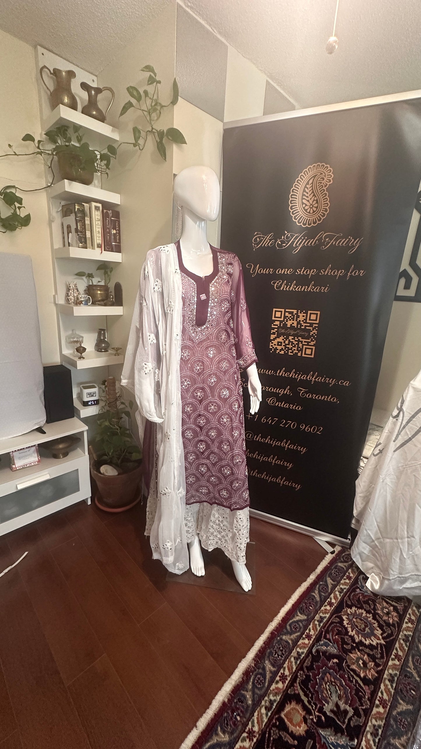 Wine - Georgette Mirror Kurta