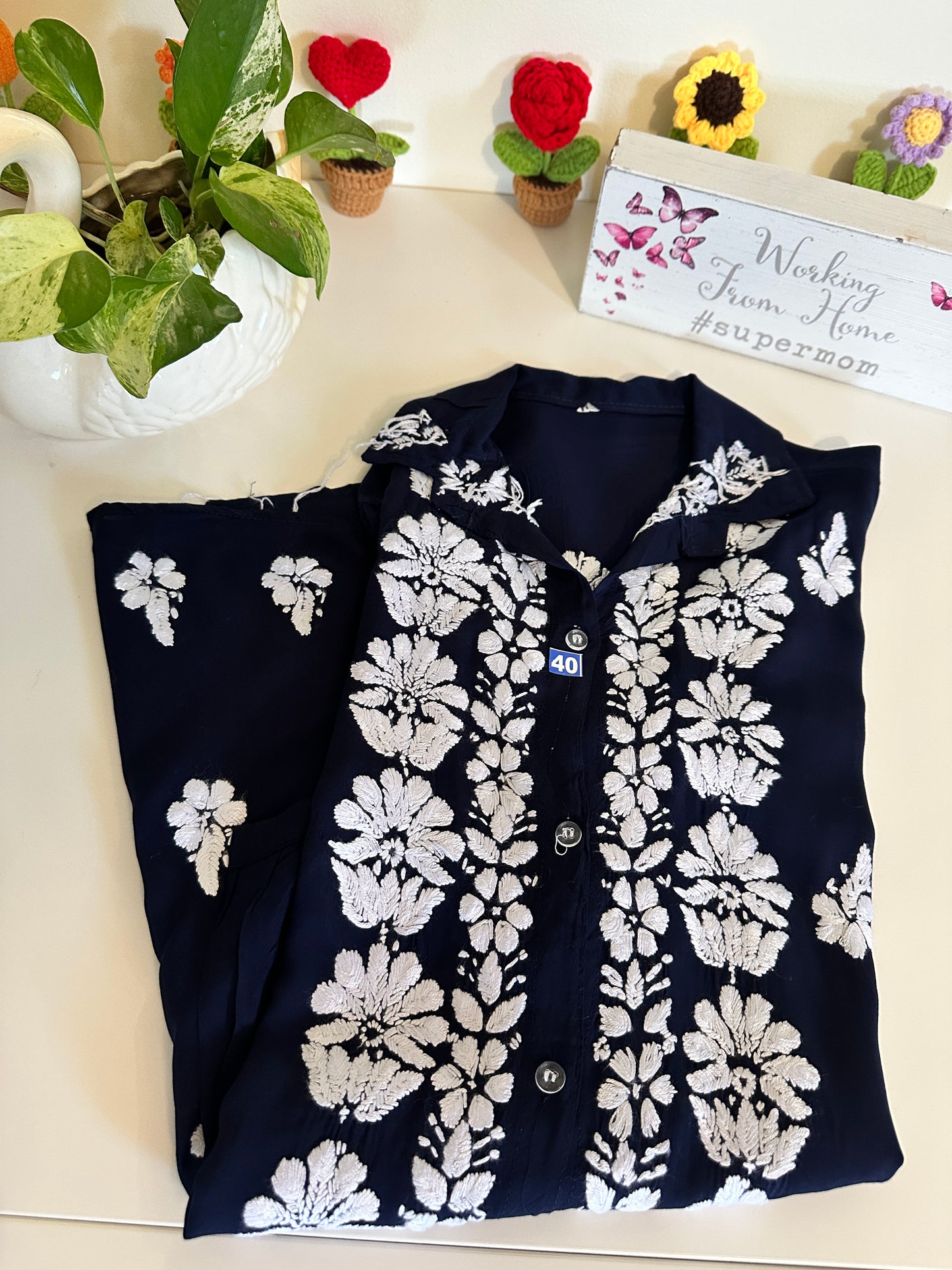 Navy Blue - Modal Madhuri Short Shirt