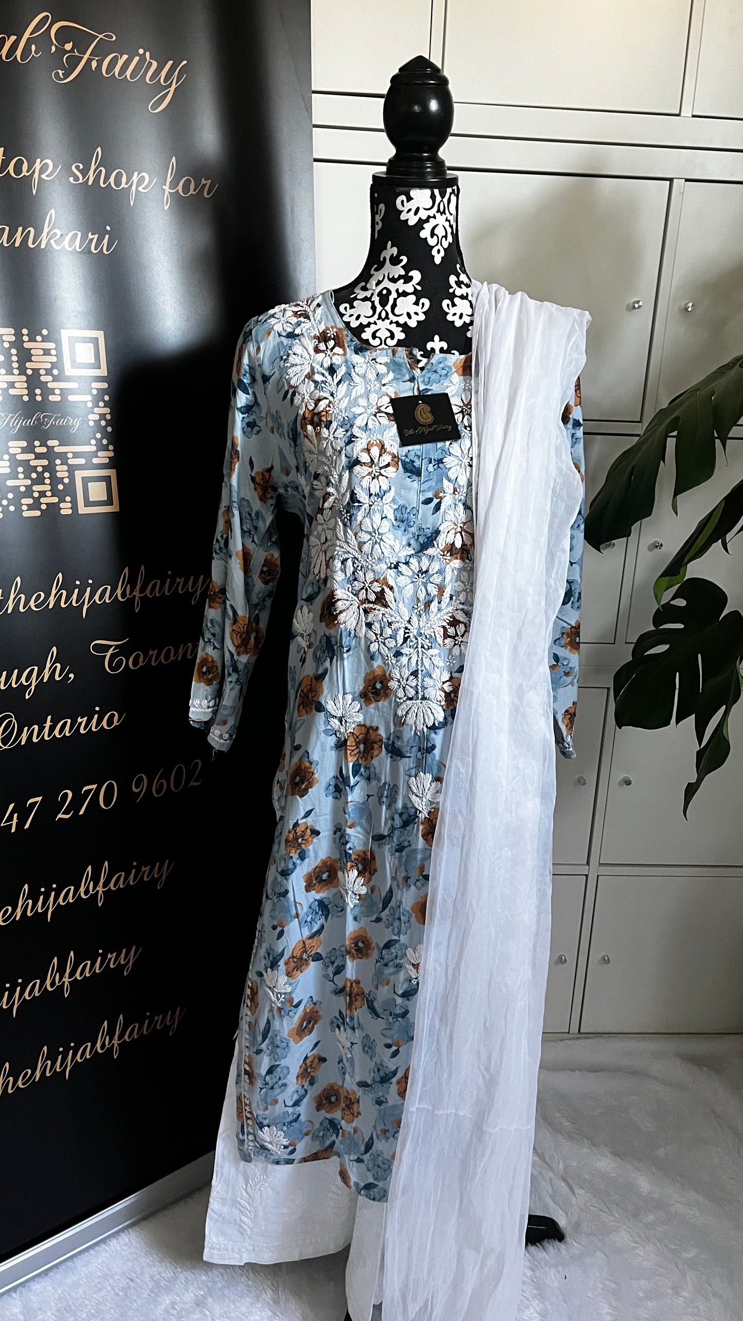 Rayon Printed Blue Kurti (design A)