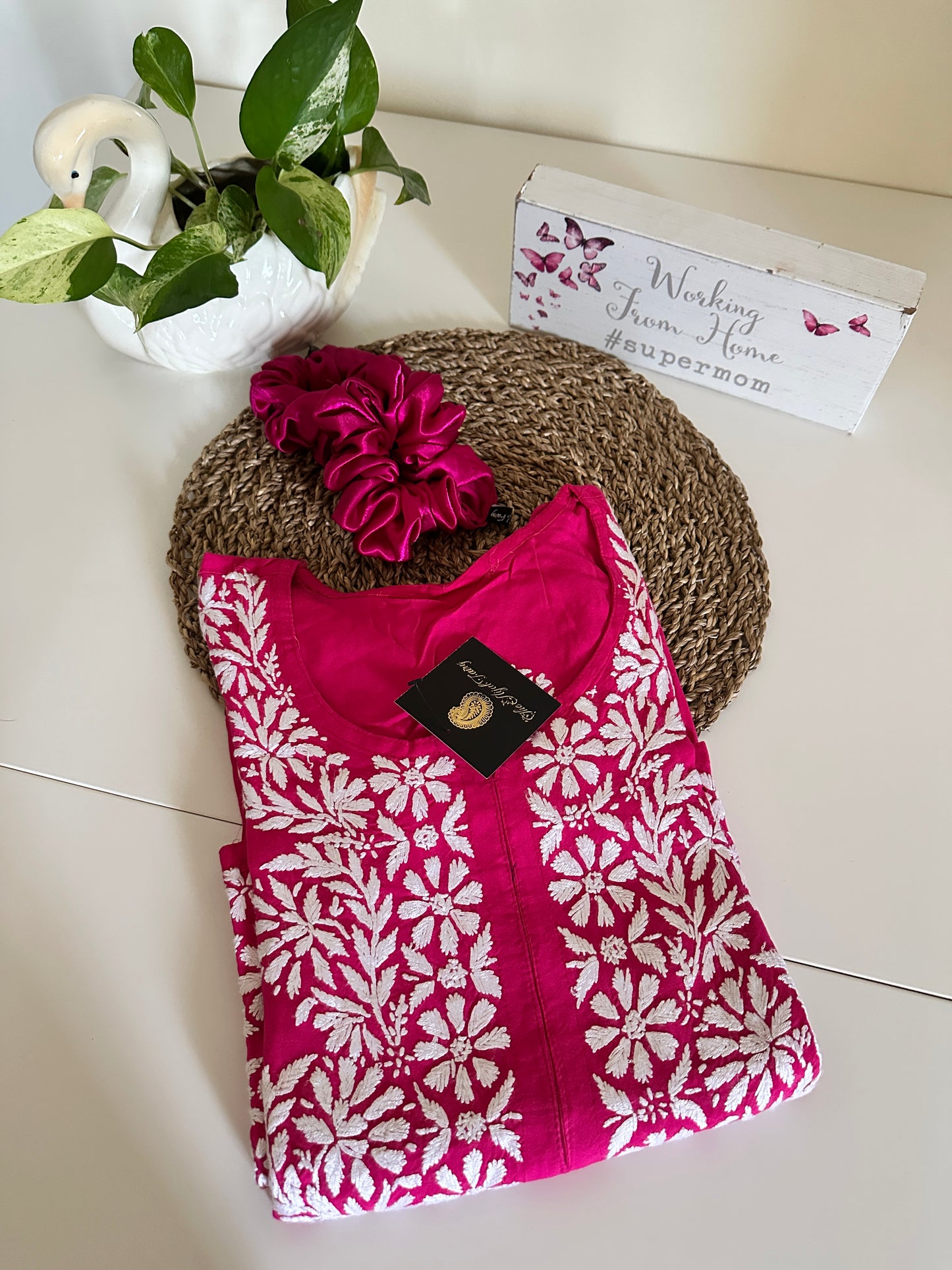 Hot Pink - Modal Straight Kurta
