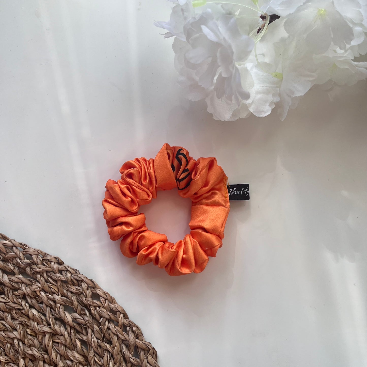 Orange Satin Scrunchie