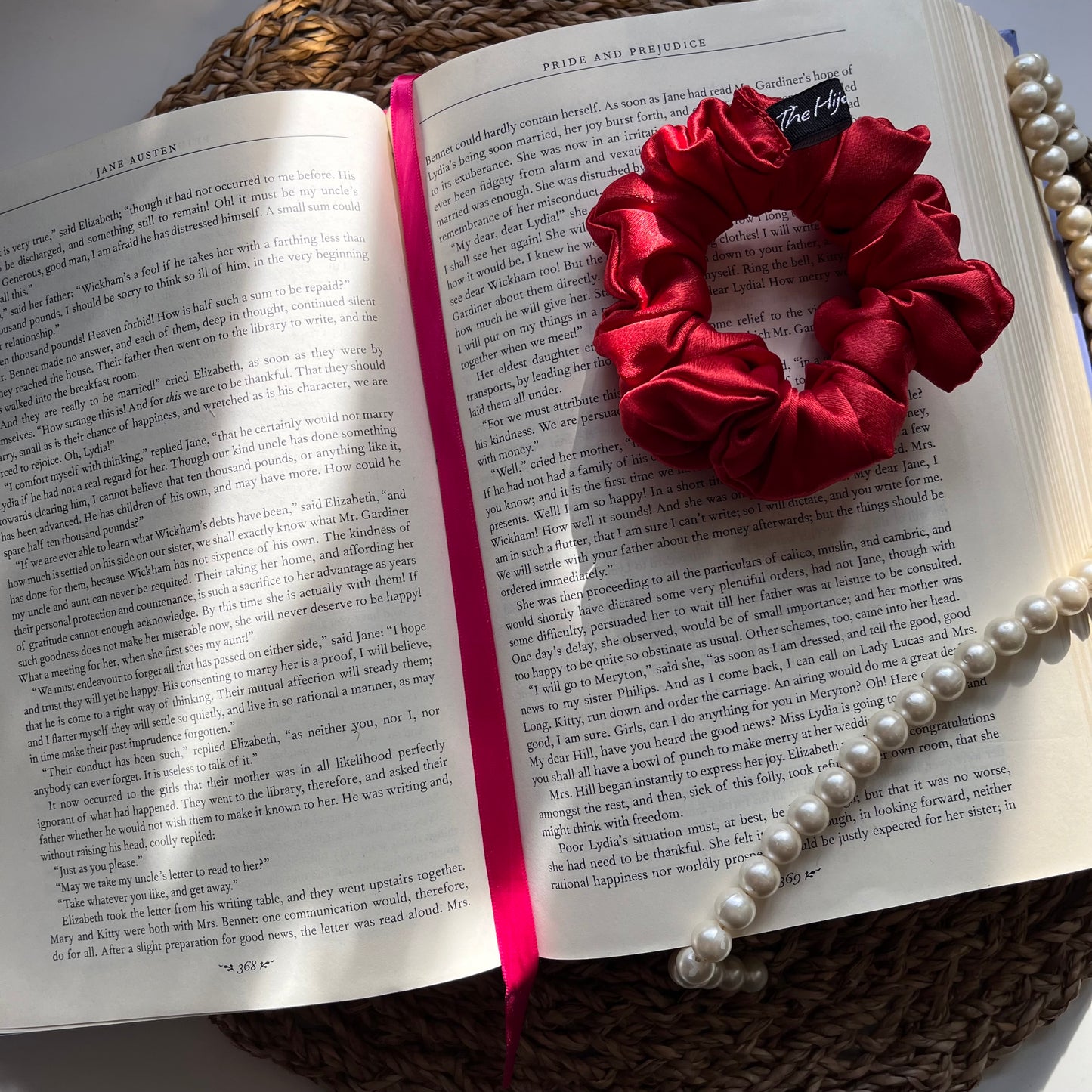 Rose Red Satin Scrunchie