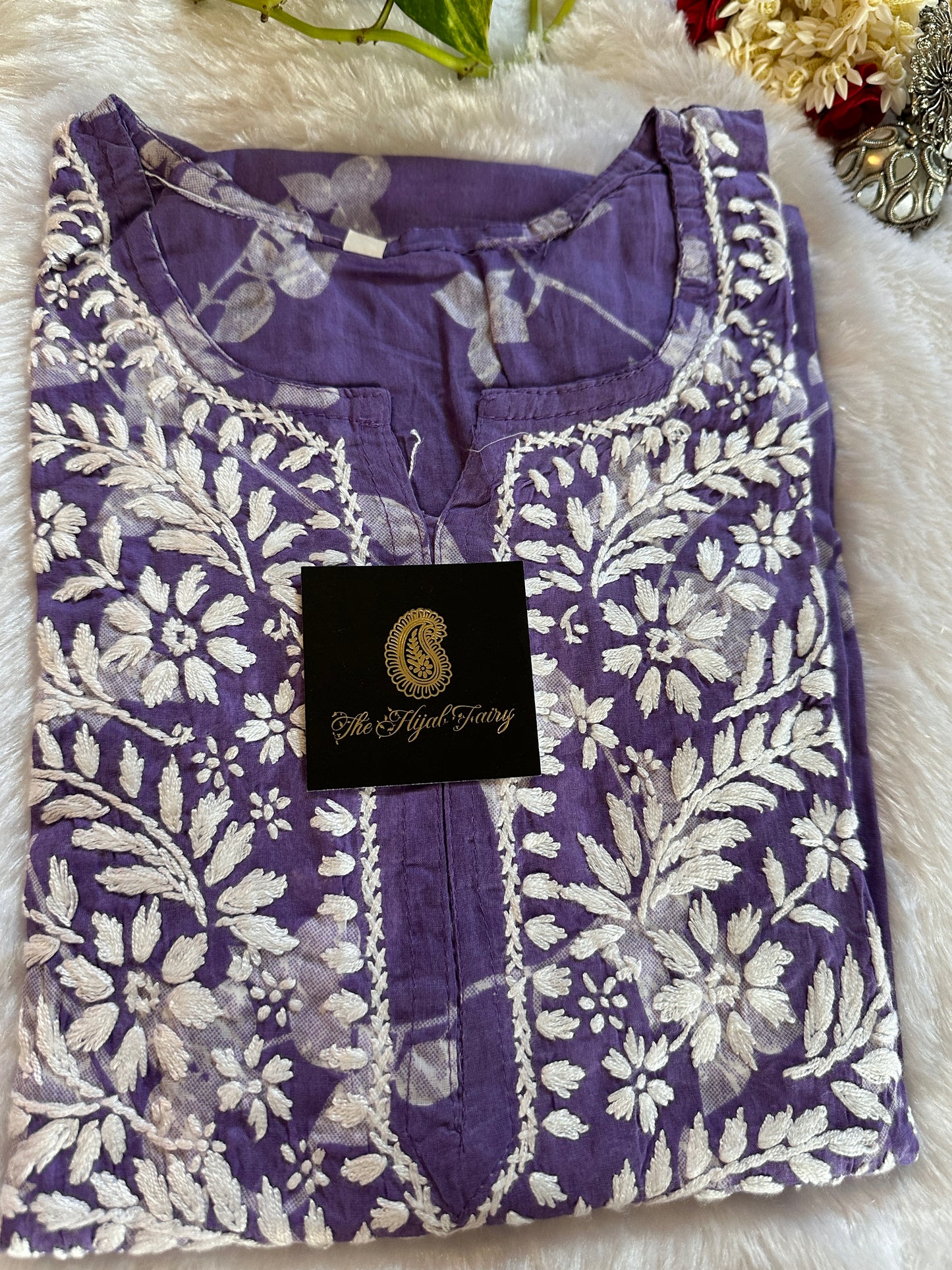 Mulmul Printed Kurti- Purple 2