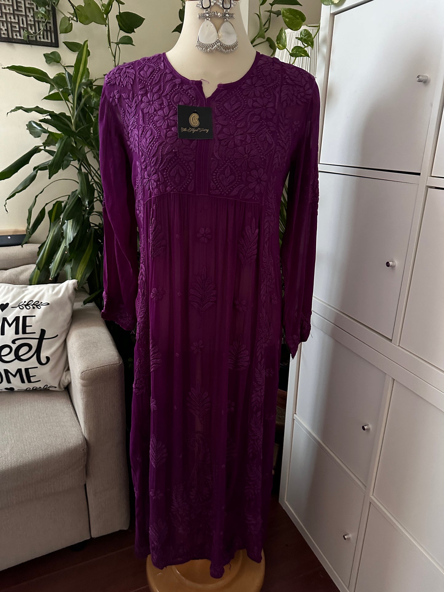 Purple - Premium Viscose Nyra Cut Kurti