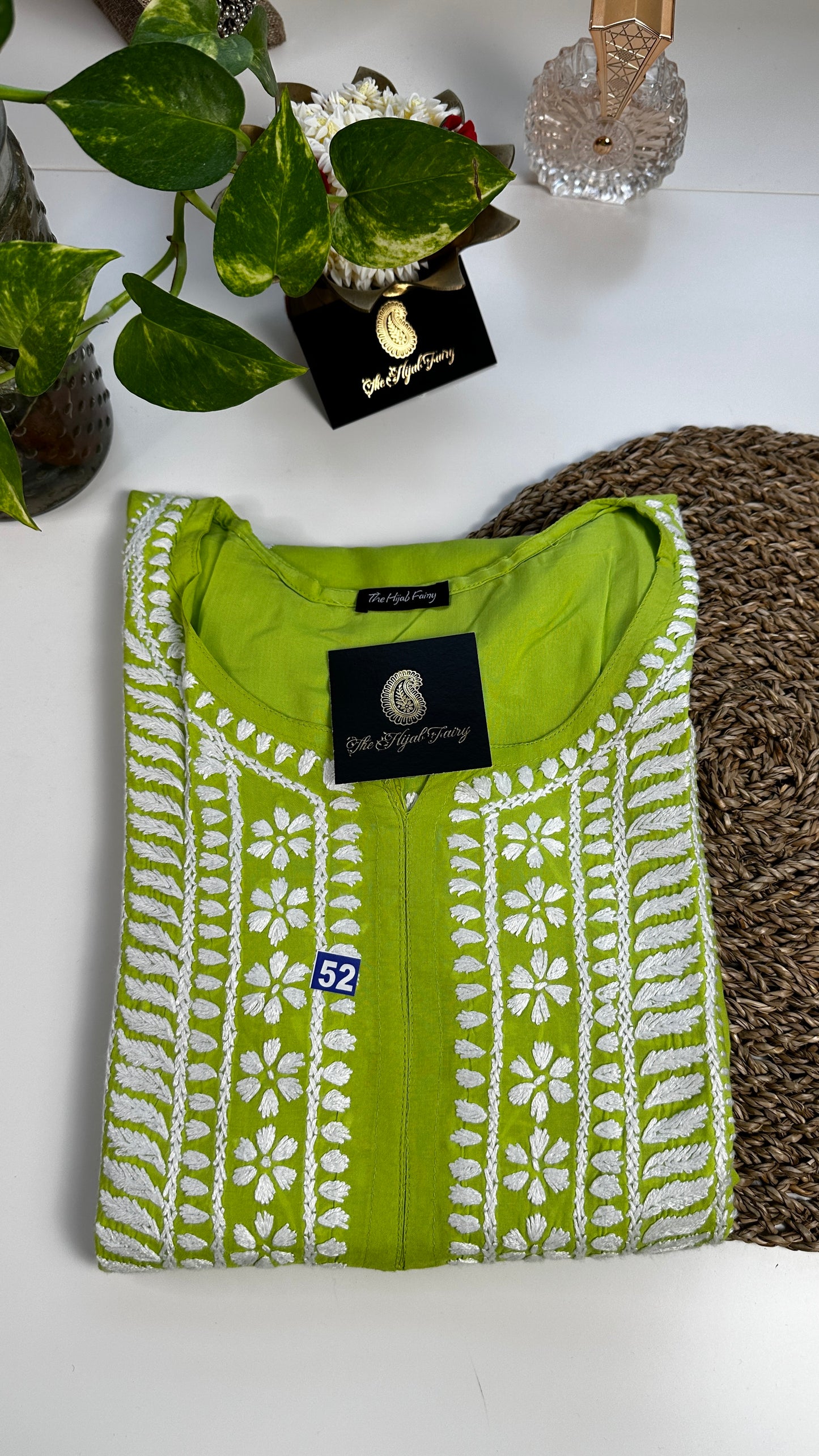 Lime Green - Modal Straight Long Kurta