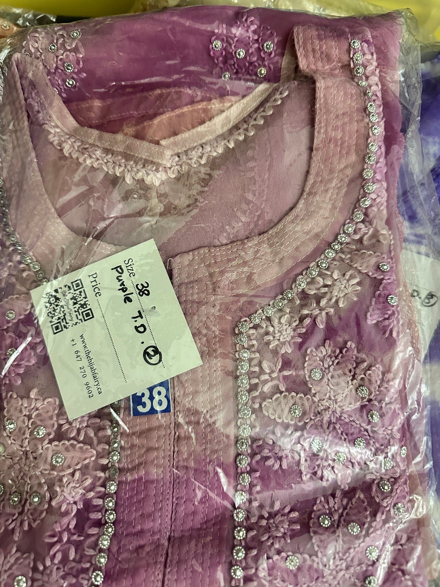 Purple Tiedye - Georgette Stone Kurta