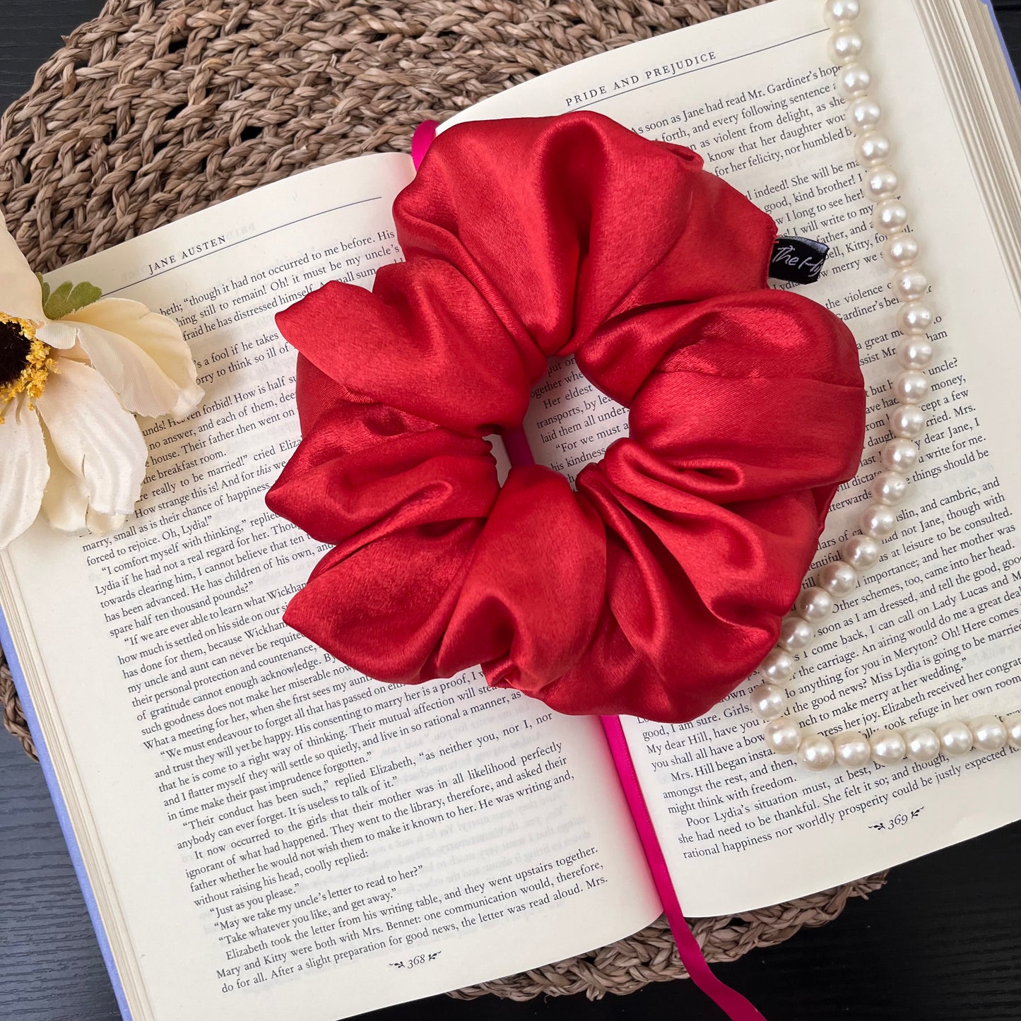 Rose Red Satin Scrunchie