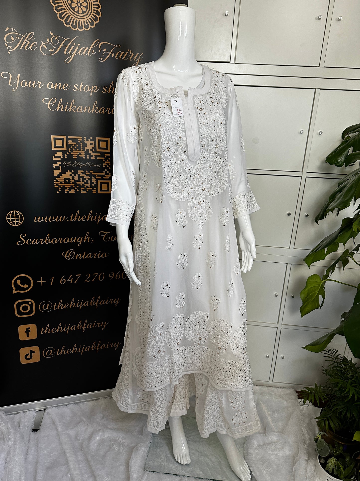 White - Mukaish Georgette Premium Kurta