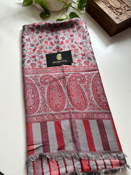 Grey - Pashmina Kani Stole