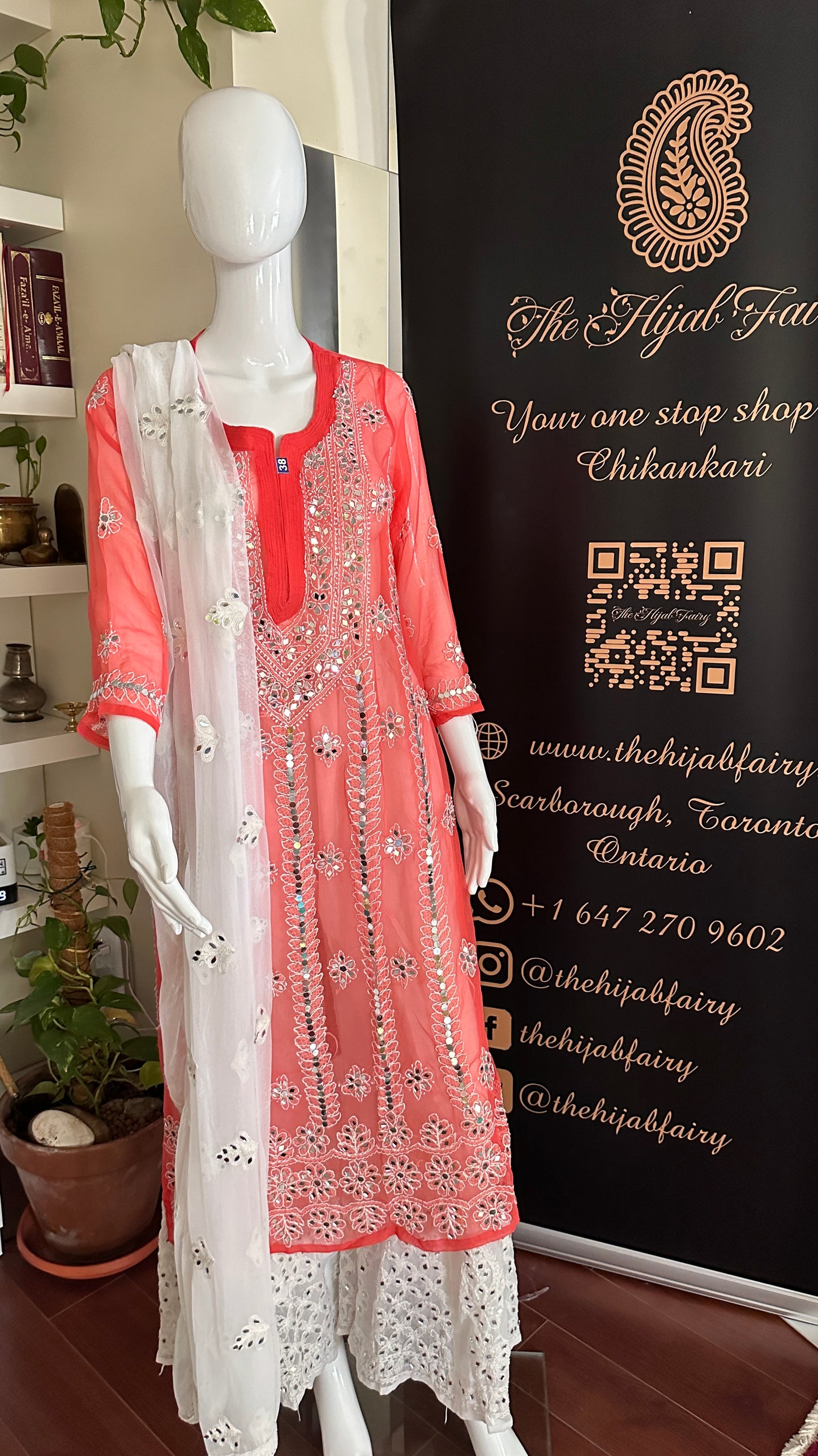 Coral - Georgette Mirror Kurta